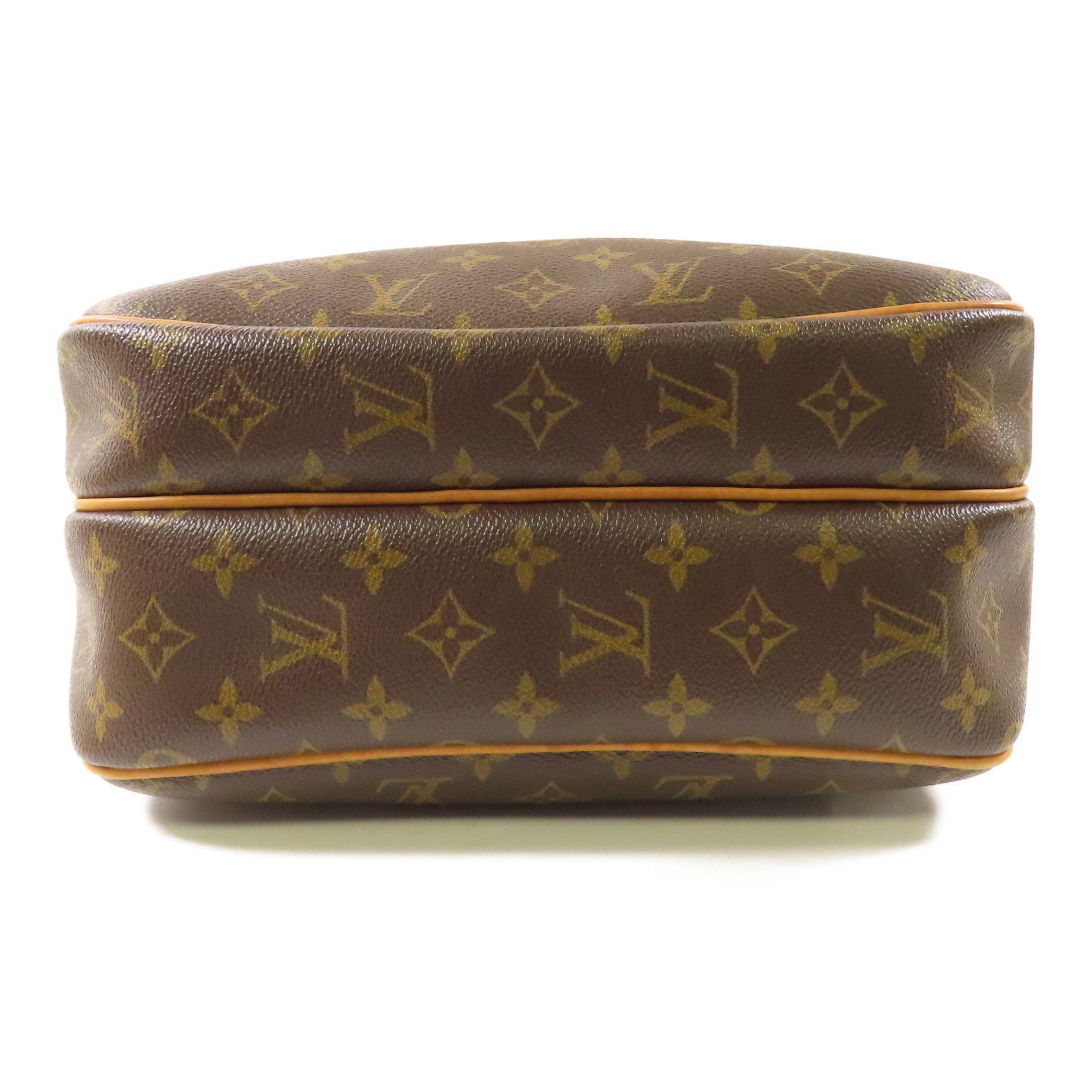 LOUIS VUITTON Monogram Reporter PM金扣肩背袋棕色