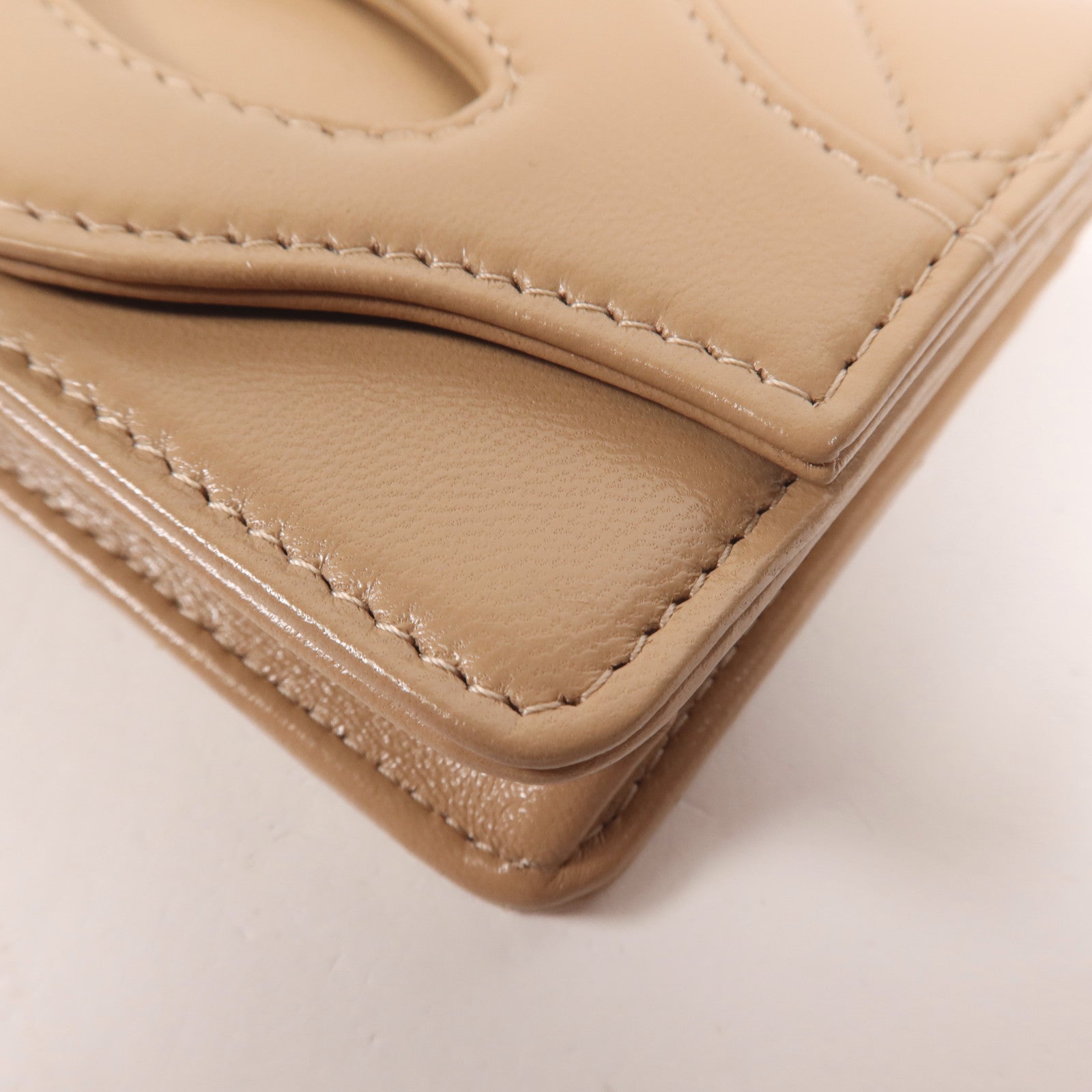 CHANEL 牛皮皮革Wallet Card Holder金扣錢包