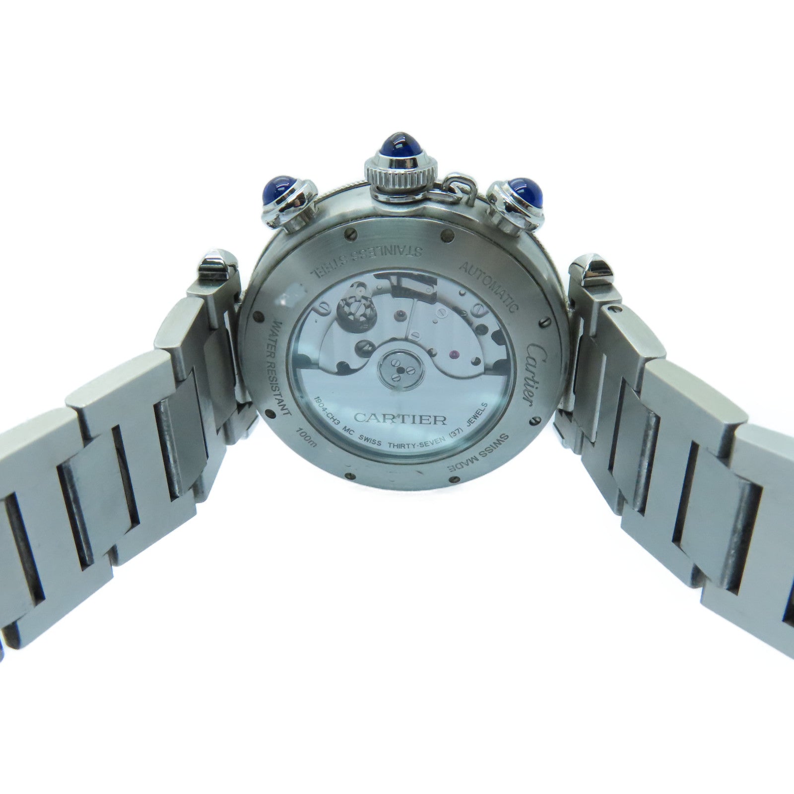 CARTIER 不銹鋼Pasha De Cartier手錶白色#18.5cm