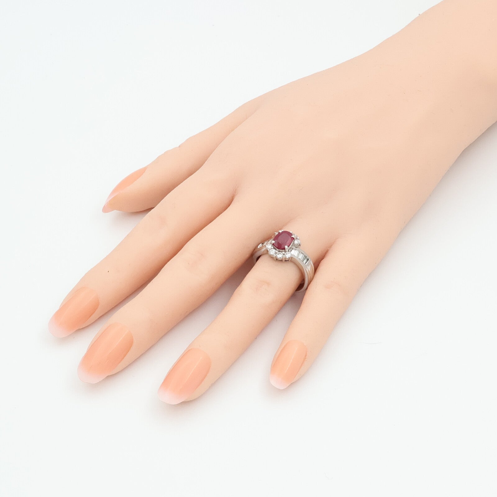 JEWELRY PT900鉑金/紅寶石Ruby鑽石戒指