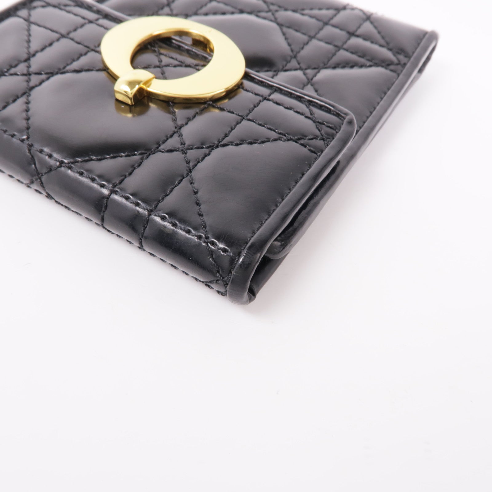 Dior 漆皮皮革Wallet金扣錢包