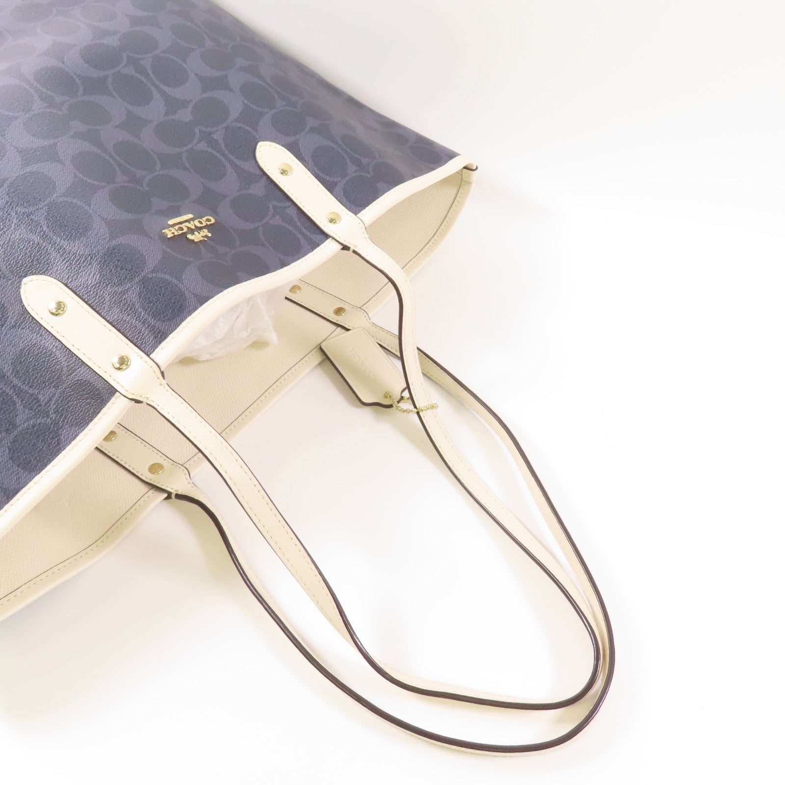 COACH 塗層帆布Shoulder Bag金扣肩背袋