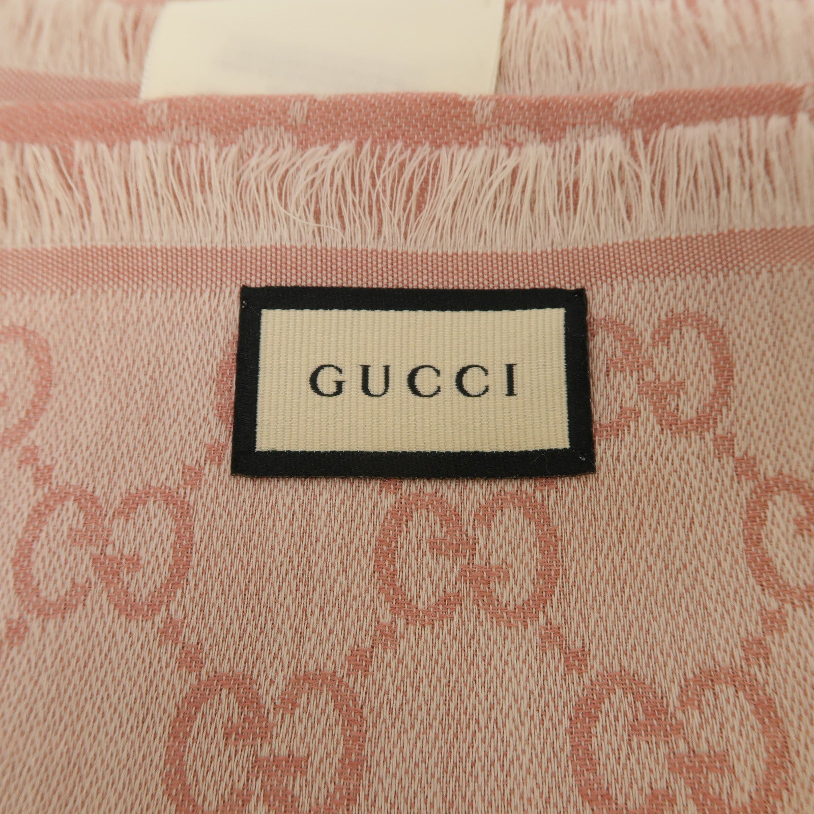 GUCCI 絲質/羊毛Scarf圍巾粉紅色