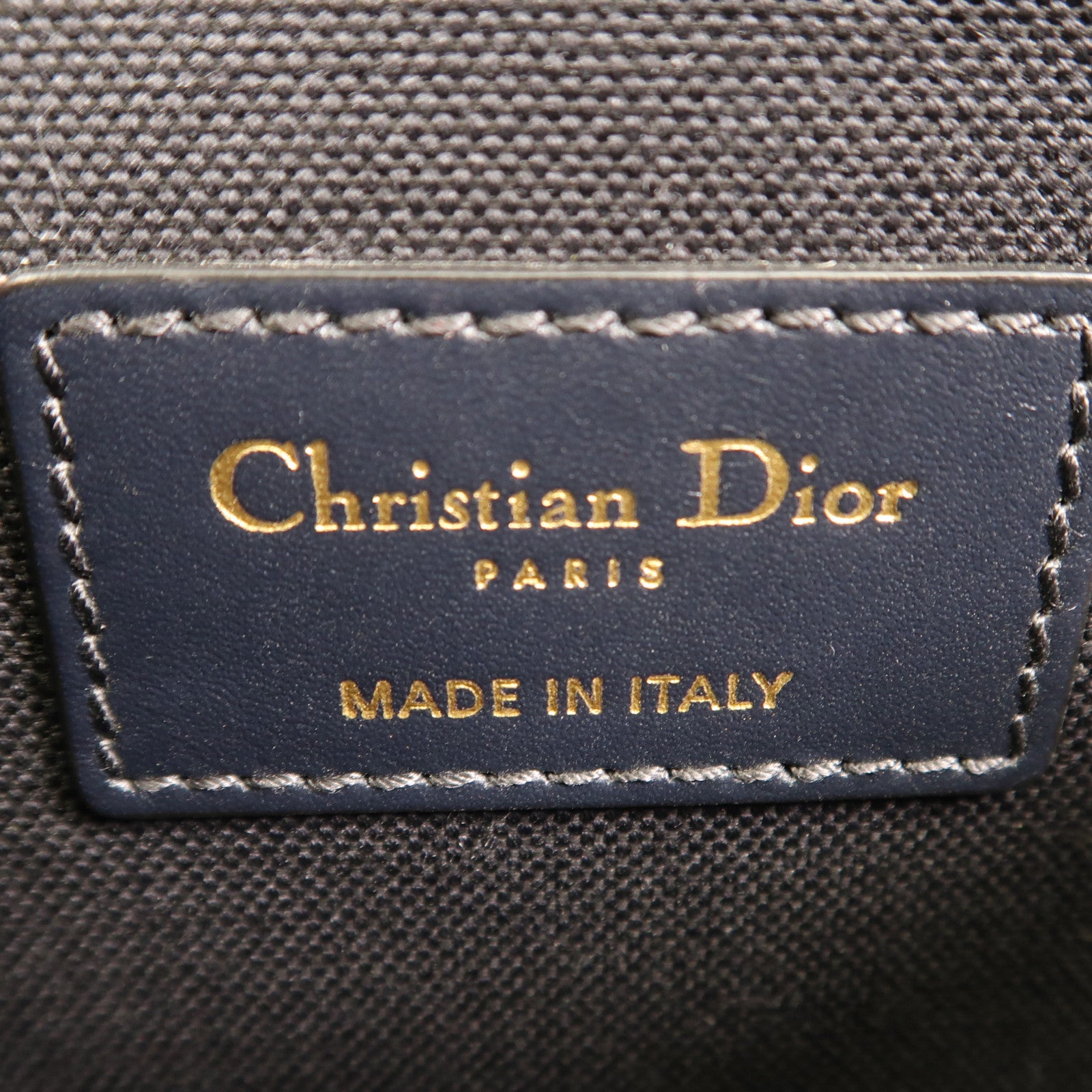 Dior CD GHW Montaigne 30 Shoulder Bag Canvas/Calfskin Navy/Beige