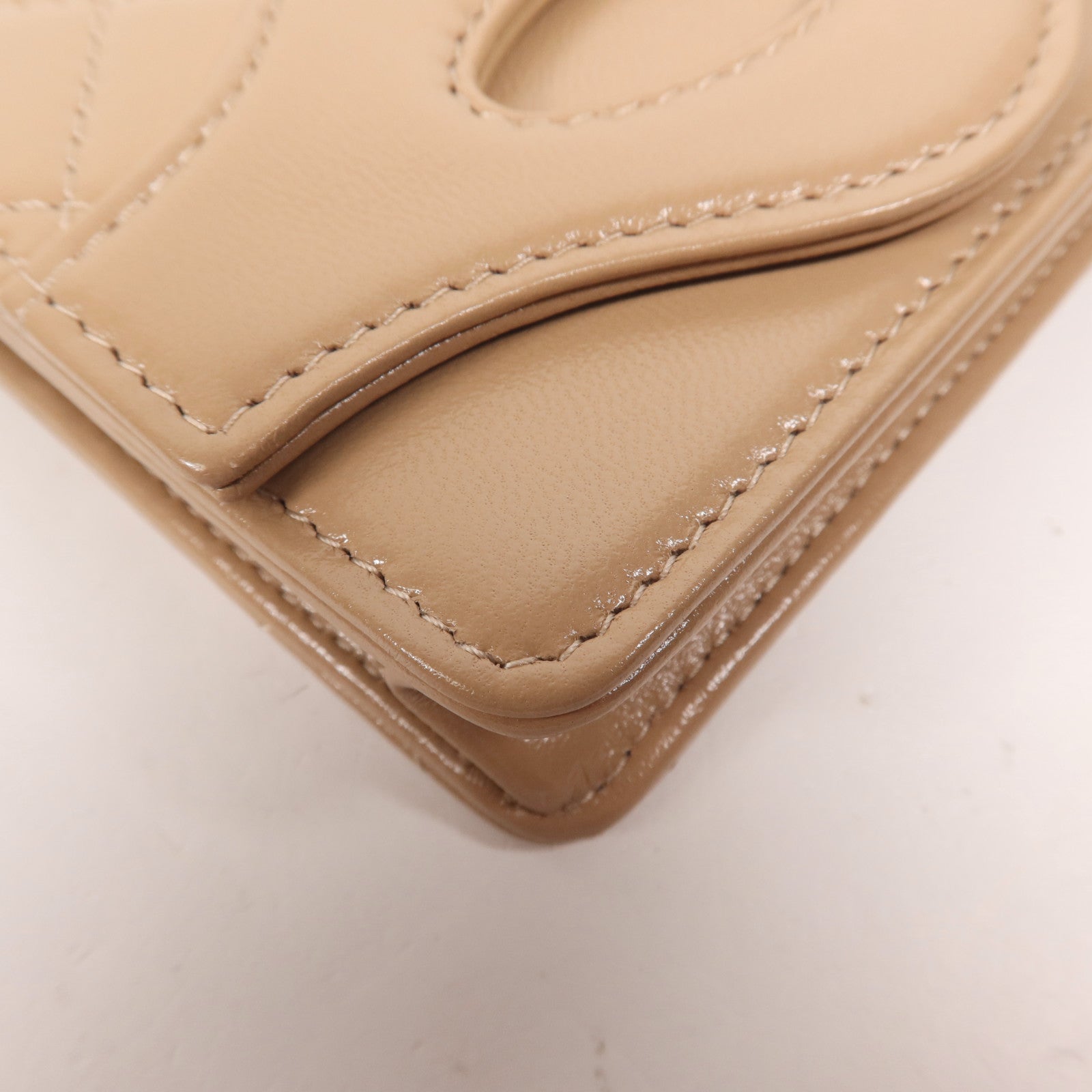 CHANEL 牛皮皮革Wallet Card Holder金扣錢包