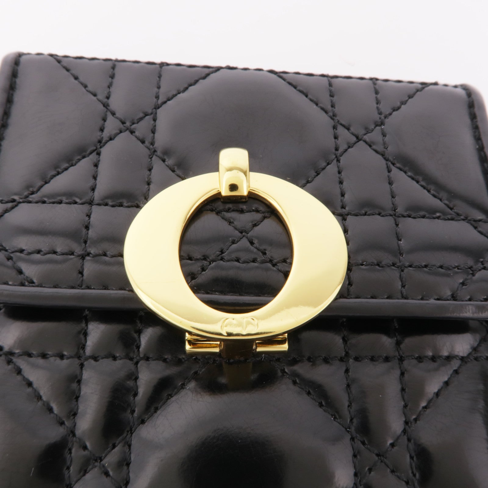 Dior 漆皮皮革Wallet金扣錢包