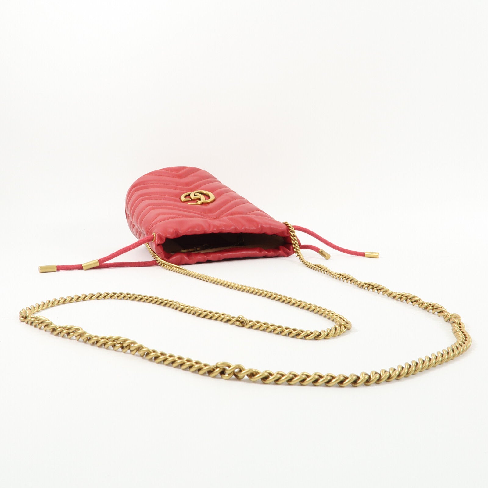 GUCCI 牛皮皮革GG Marmont Bucket鏈帶肩背袋