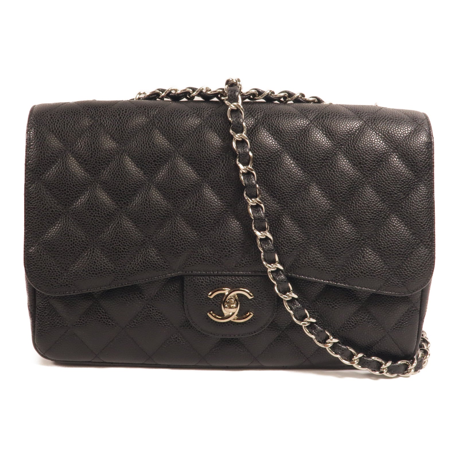 CHANEL 牛皮皮革Large Classic鏈帶肩背袋