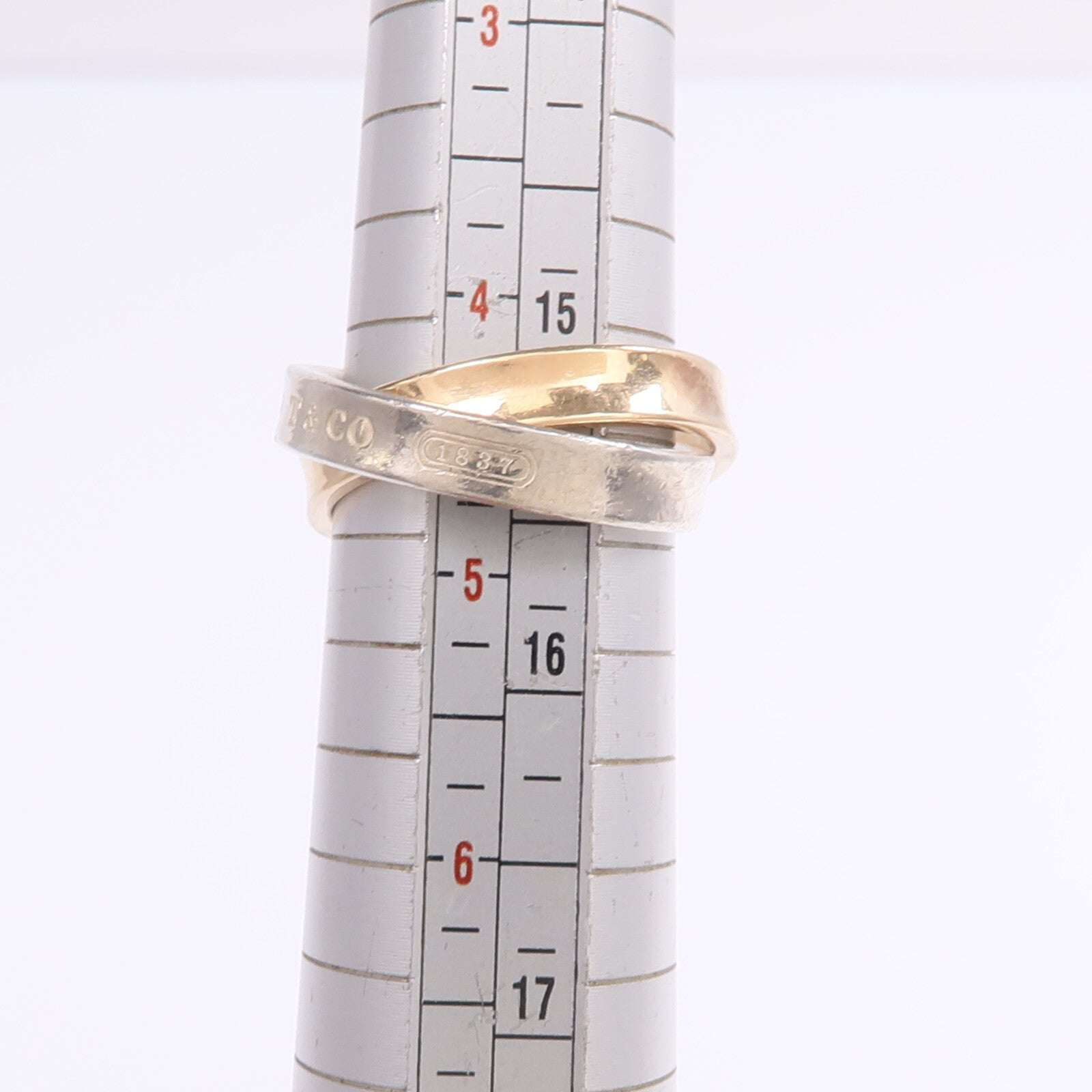 TIFFANY＆CO 【激減優惠】18K玫瑰金/925純銀1837 Interlocking Circles Ring戒指US#4.75