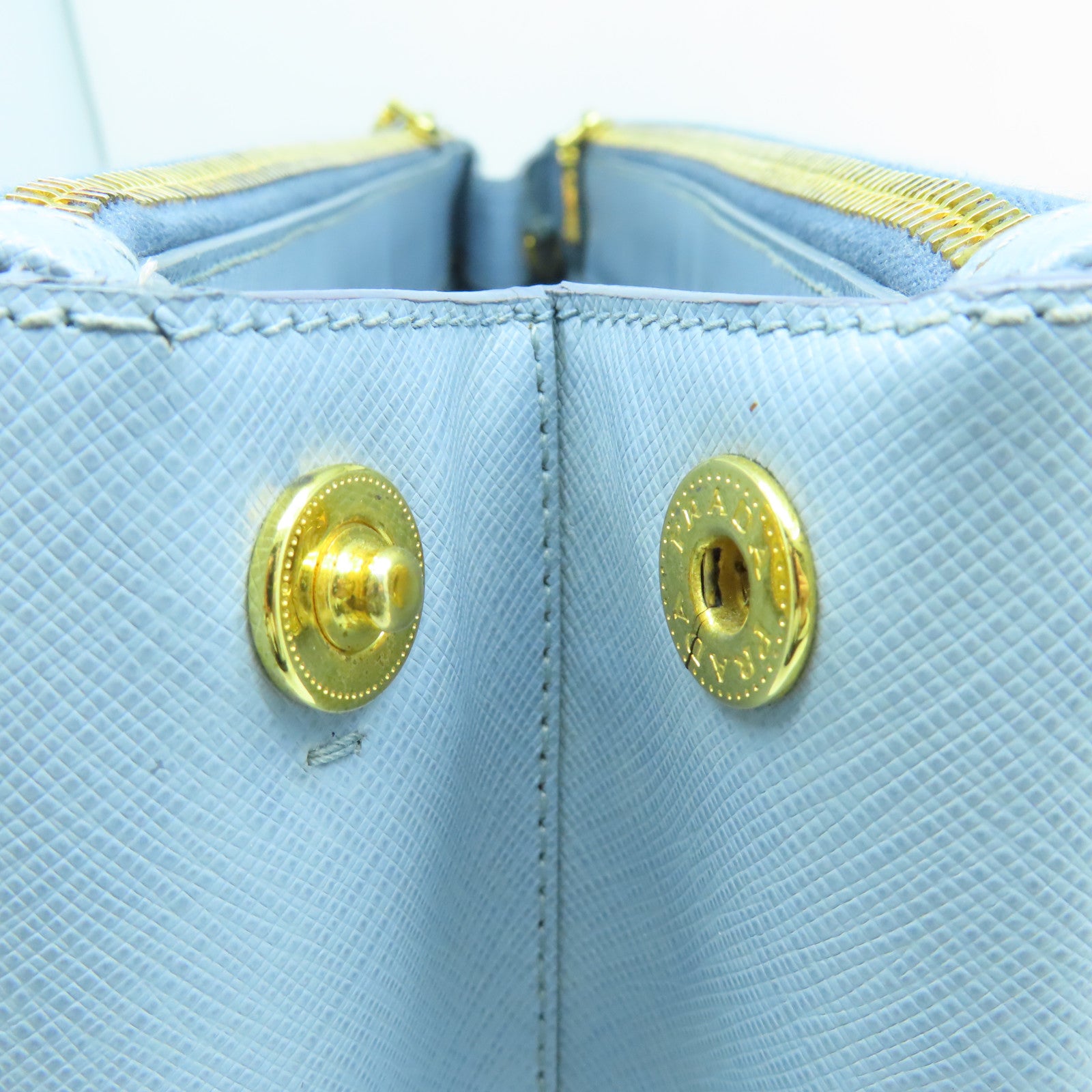 PRADA 牛皮皮革2 Way Shoulder Bag金扣手挽肩背兩用袋藍色