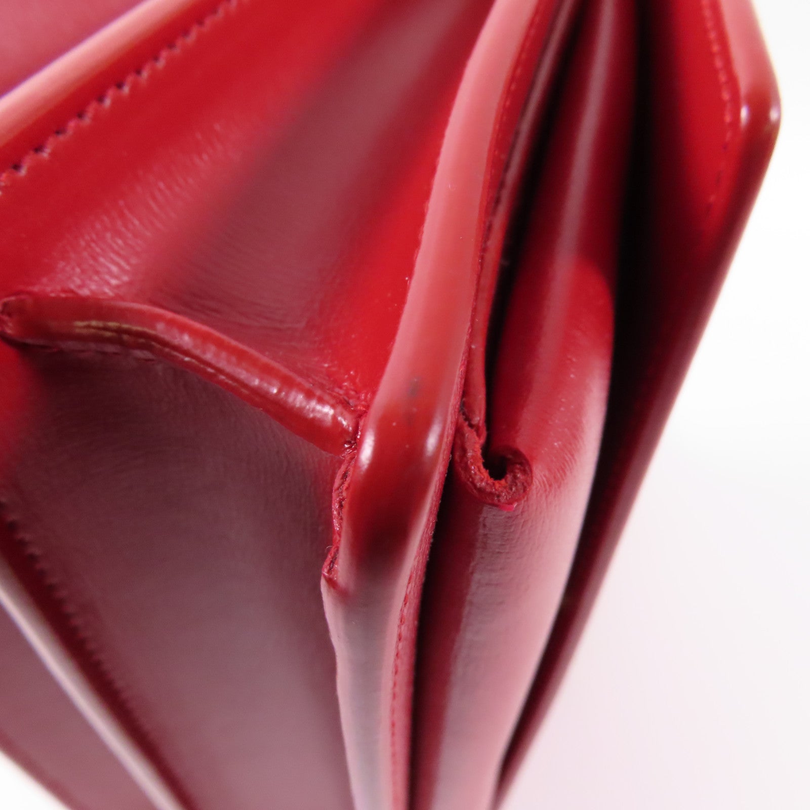 SAINT LAURENT 牛皮皮革Chain Shoulder金扣鏈帶肩背袋紅色