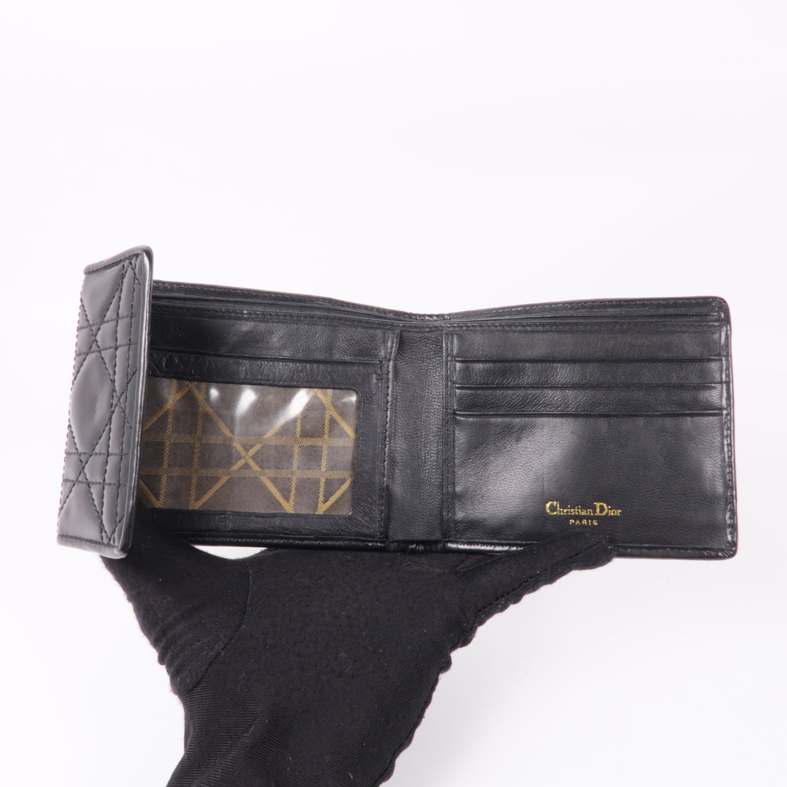 Dior 漆皮皮革Wallet金扣錢包