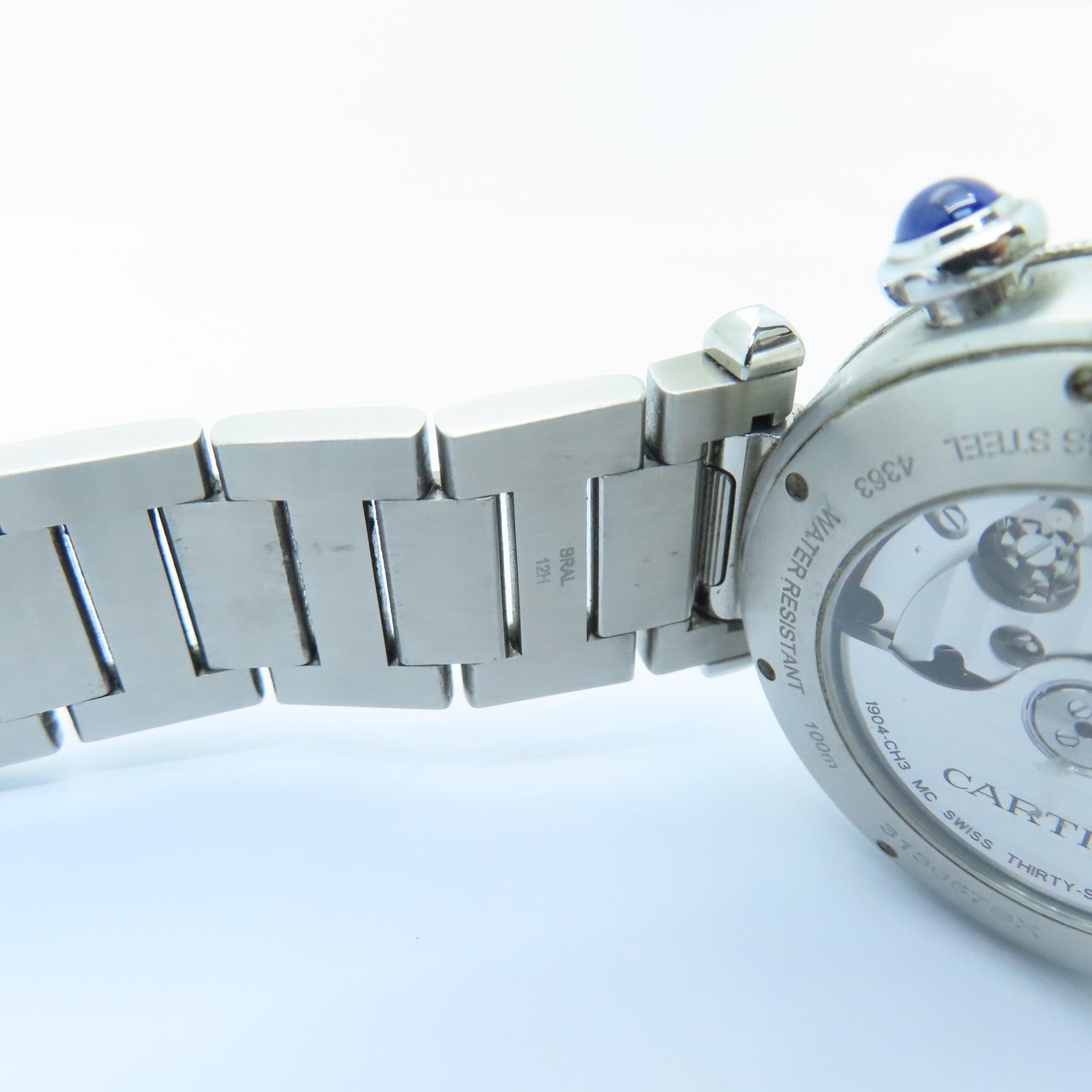 CARTIER 不銹鋼Pasha De Cartier手錶白色#18.5cm