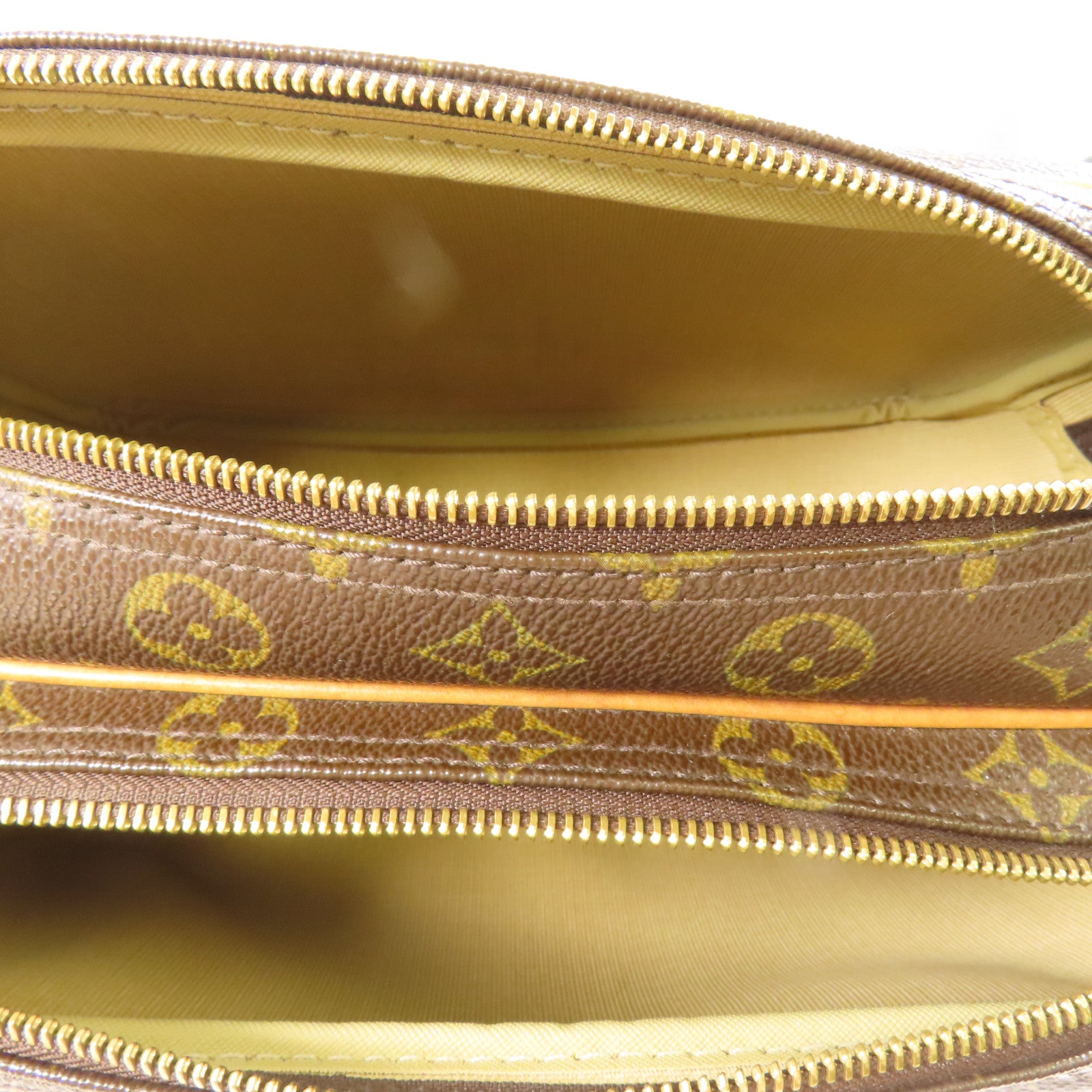 LOUIS VUITTON Monogram Reporter PM金扣肩背袋棕色