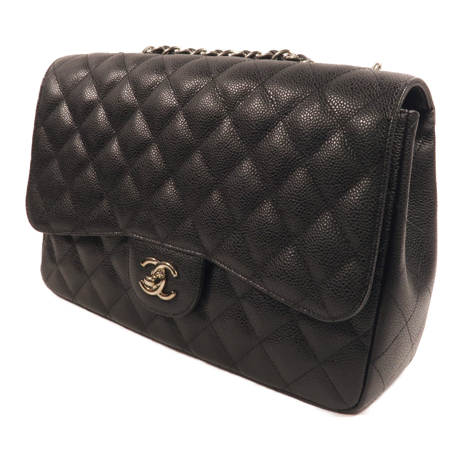 CHANEL 牛皮皮革Large Classic鏈帶肩背袋
