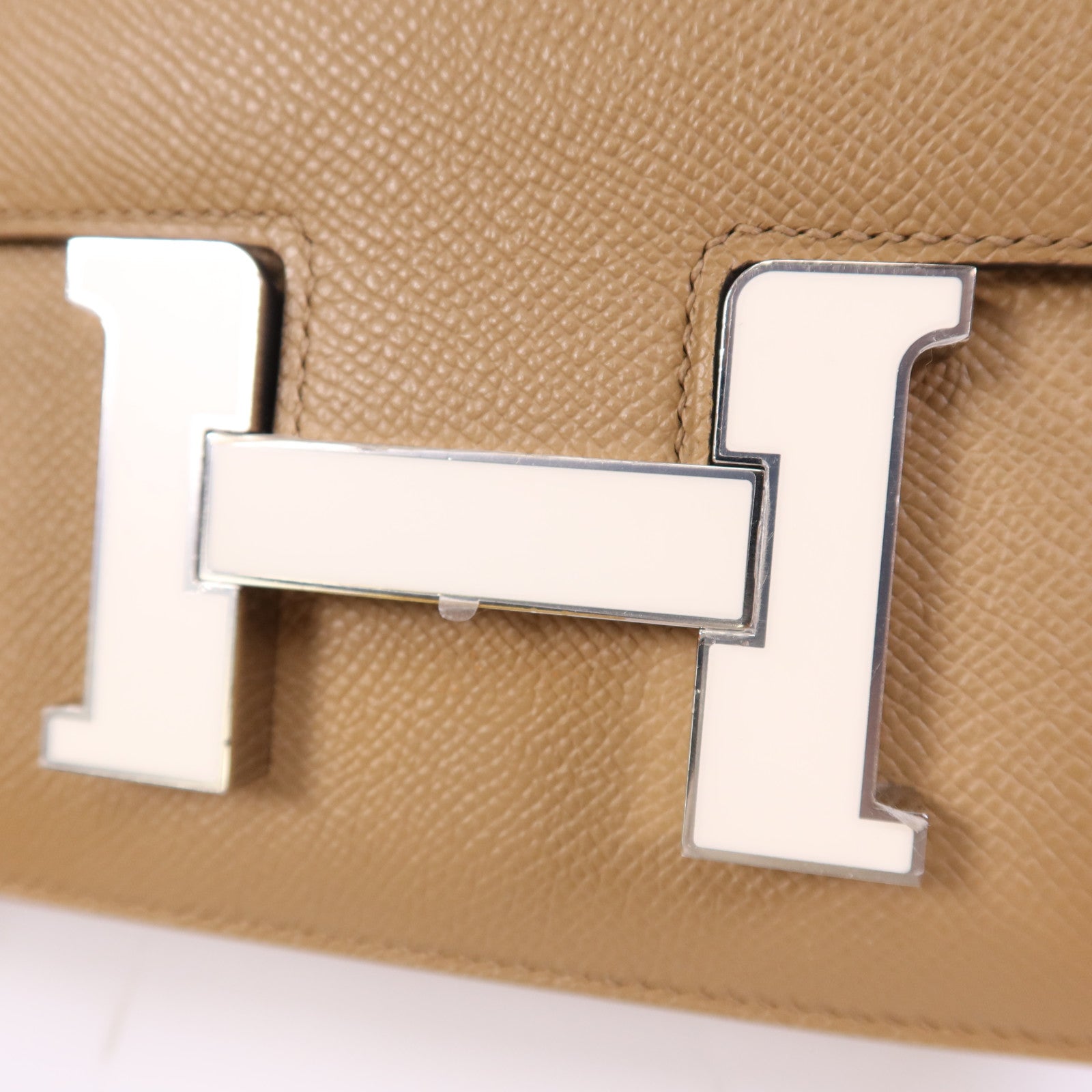 HERMES Epsom皮革Constance 24銀扣肩背袋Chai