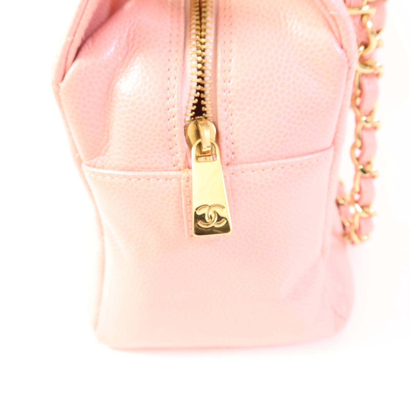 CHANEL 牛皮皮革Petite Timeless Tote Bag金扣鏈帶肩背袋