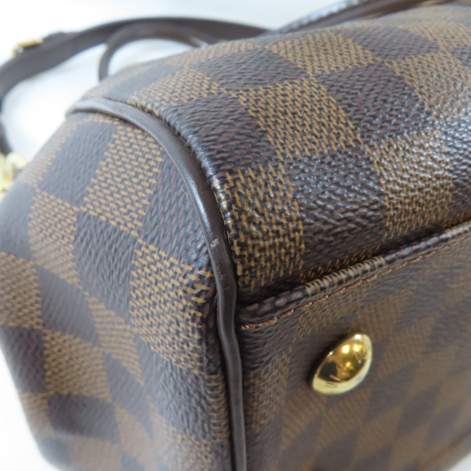 LOUIS VUITTON 【激減優惠】Damier Trevi PM金扣手挽肩背兩用袋啡色
