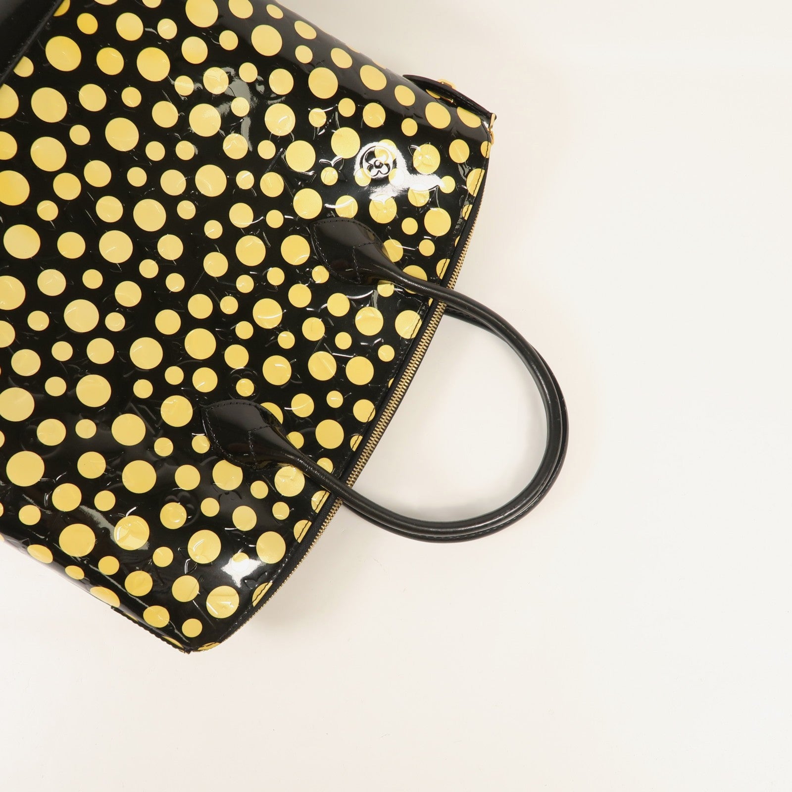 LOUIS VUITTON Vernis皮革Lockit MM Yayoi Kusama金扣手挽袋