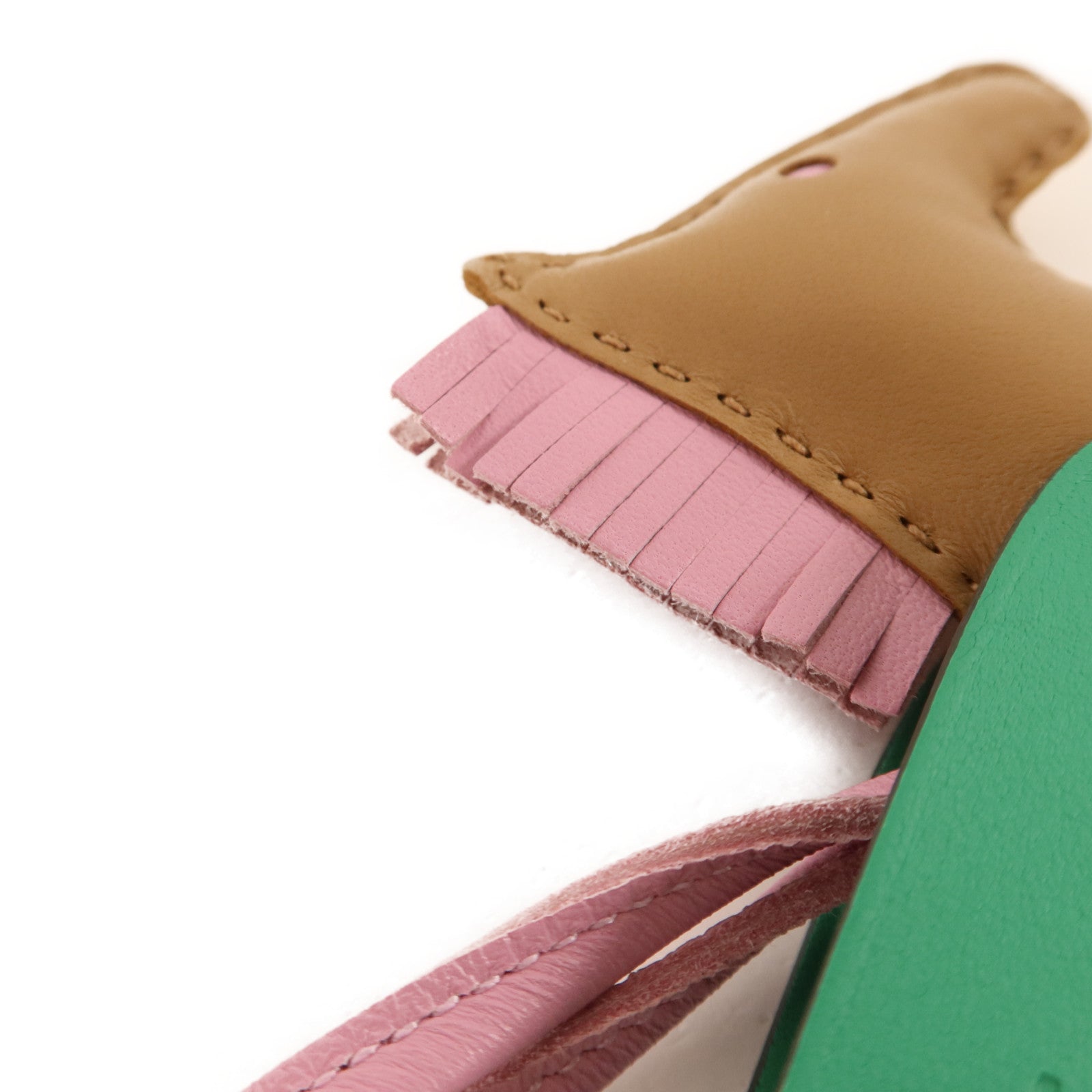 HERMES Milo皮革/Swift皮革Rodeo Pegase MM掛飾Mauve Sylvestre/Chai