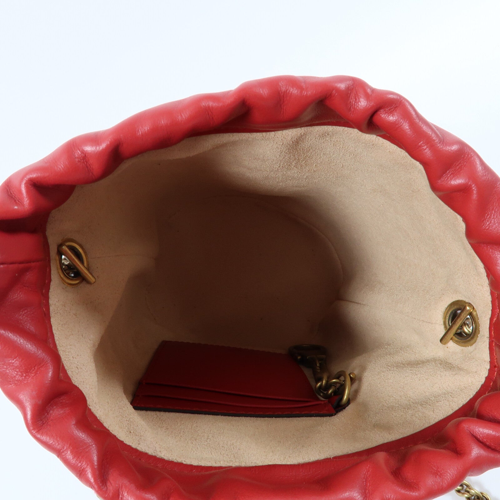GUCCI 牛皮皮革GG Marmont Bucket鏈帶肩背袋