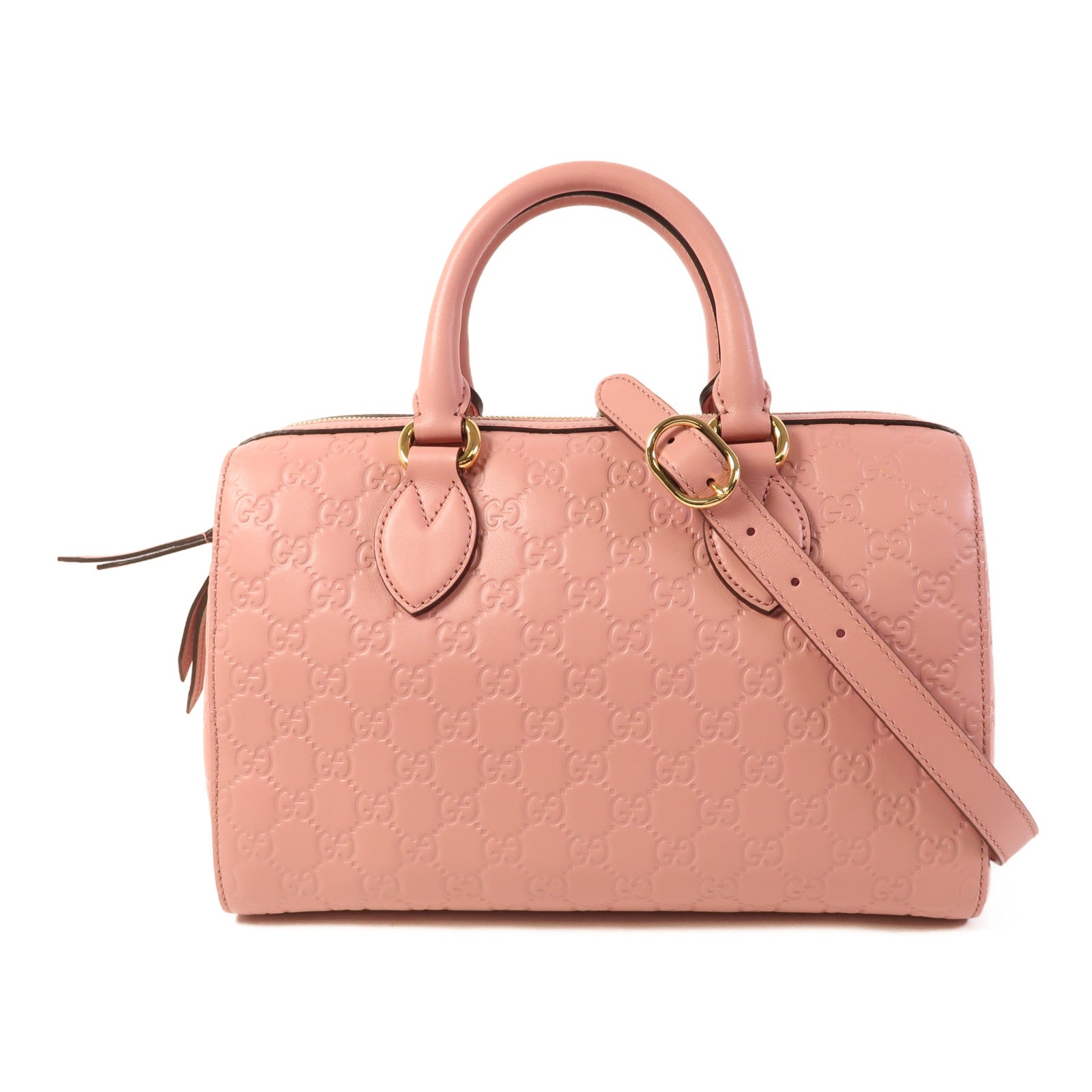 GUCCI 皮革Boston Bag金扣手挽肩背兩用袋