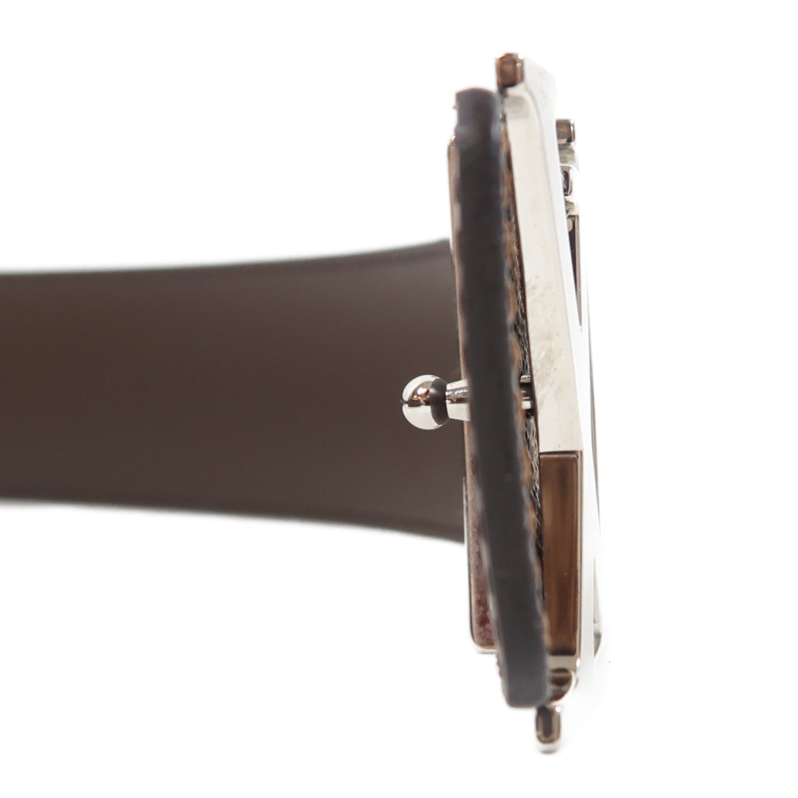LOUIS VUITTON Damier Ebene Initiales 40mm Belt銀扣皮帶啡色