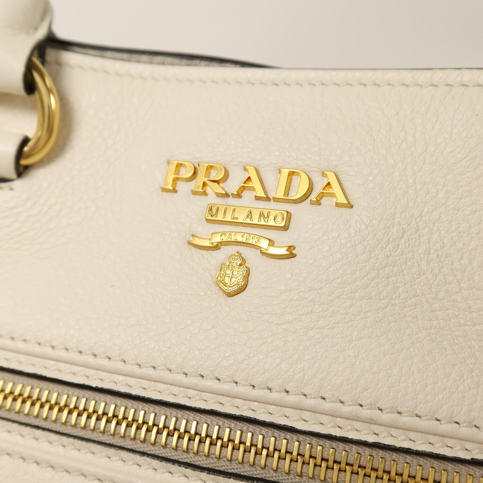 PRADA 牛皮皮革Shoulder Bag金扣手挽肩背兩用袋
