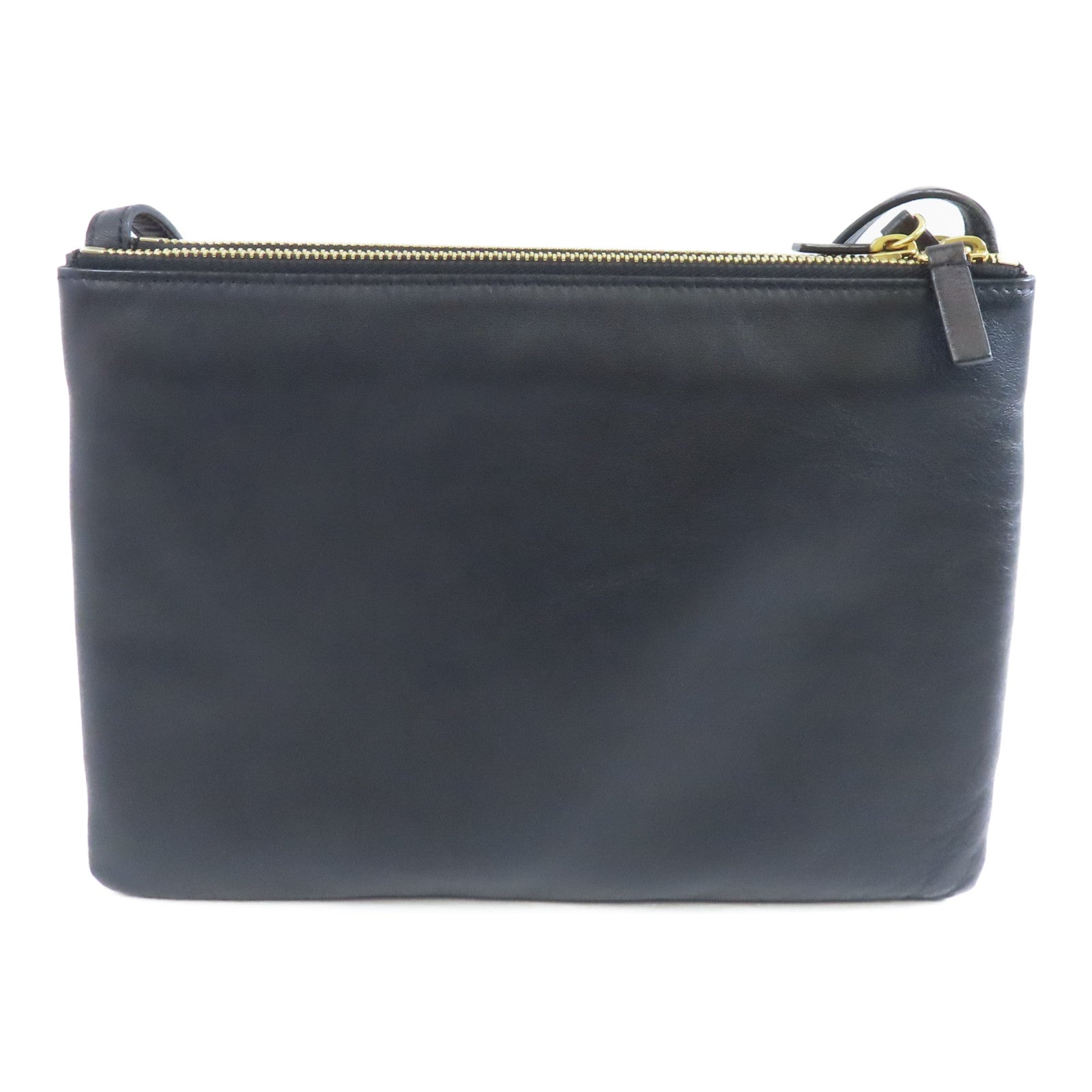 CELINE 【激減優惠】牛皮皮革Trio Bag金扣肩背袋黑色