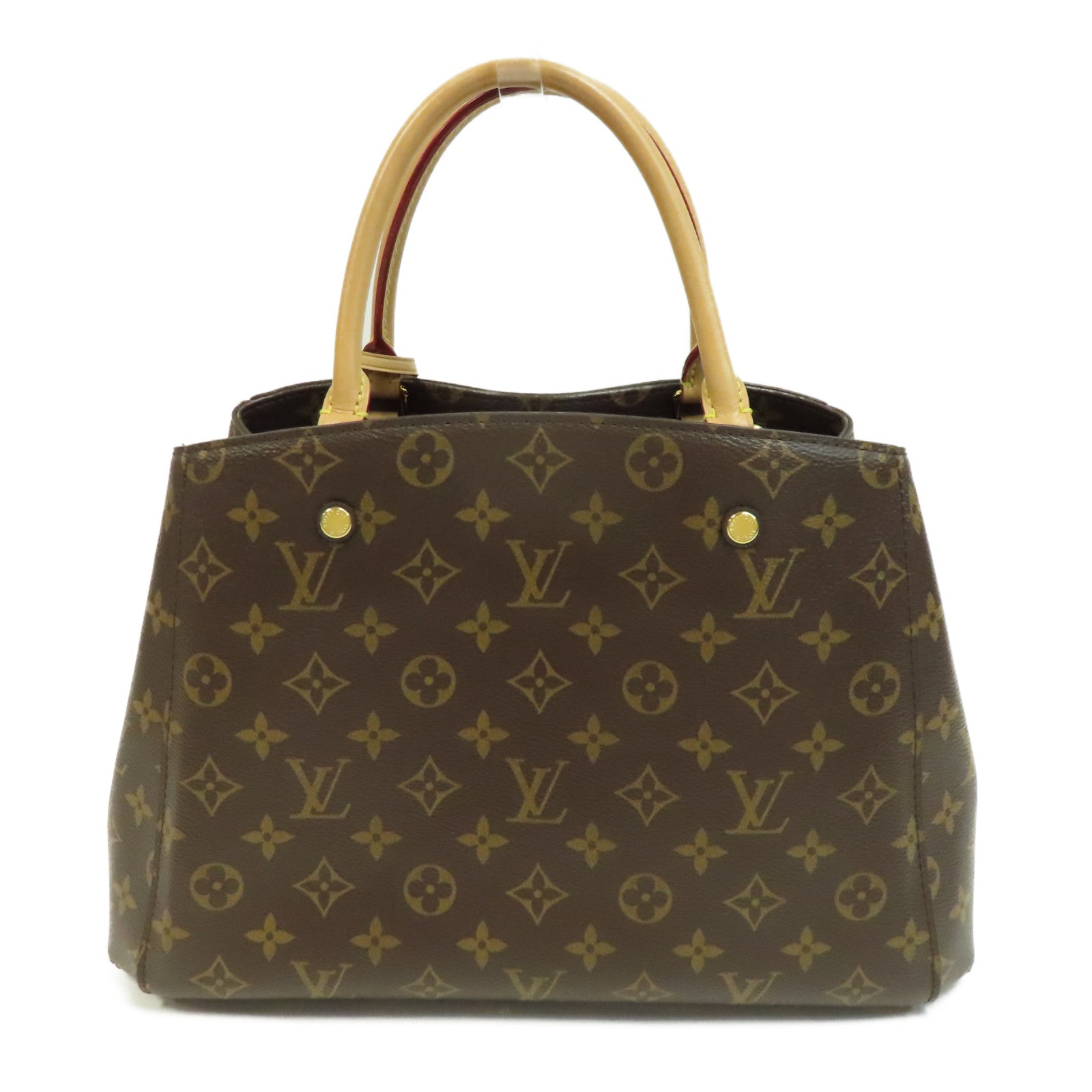 LOUIS VUITTON Monogram Montaigne MM金扣手挽肩背兩用袋啡色