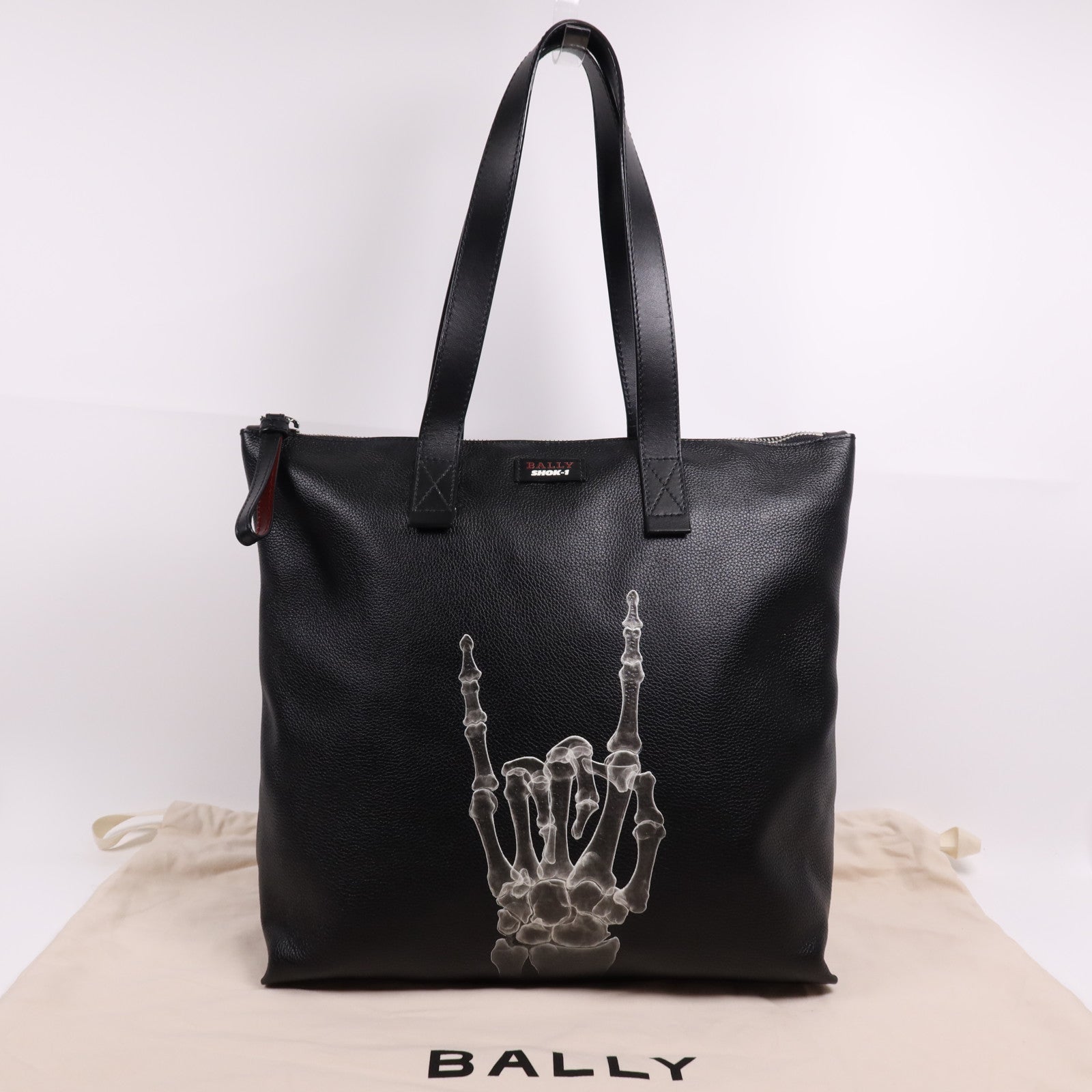 BALLY 牛皮皮革Shoulder Bag銀扣手挽袋