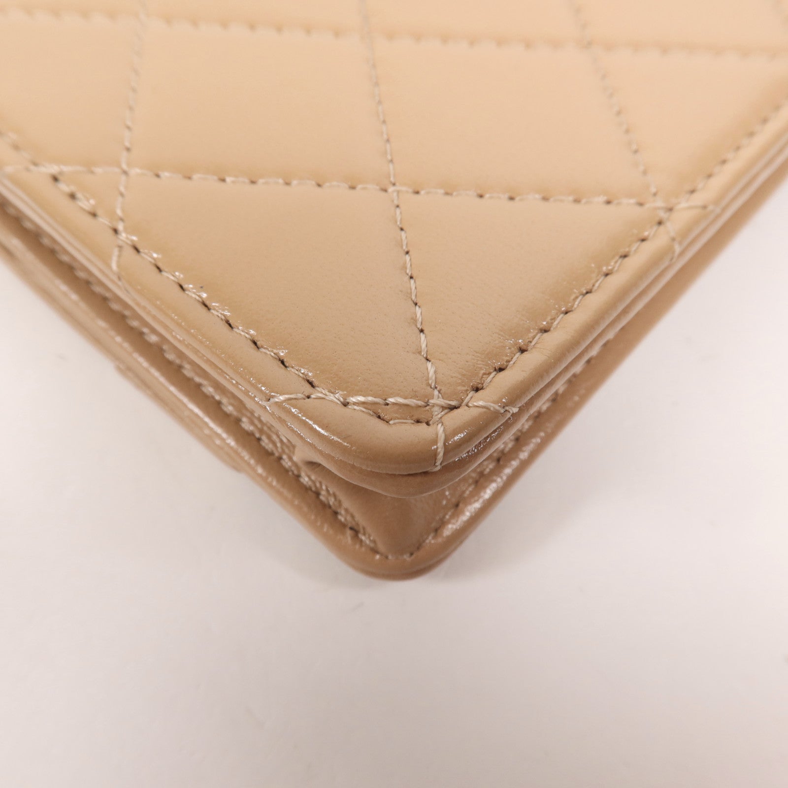 CHANEL 牛皮皮革Wallet Card Holder金扣錢包