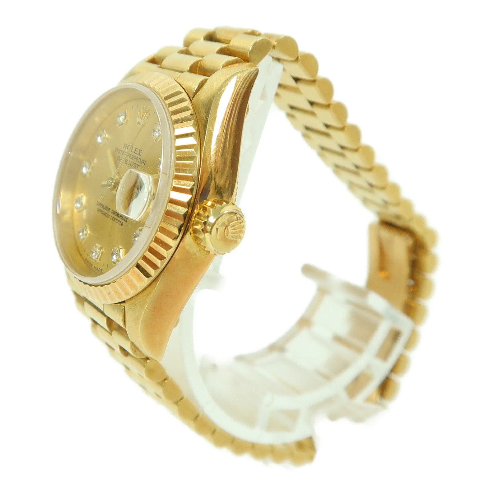 ROLEX Lady-Datejust 18K黃金手錶自動機芯金色