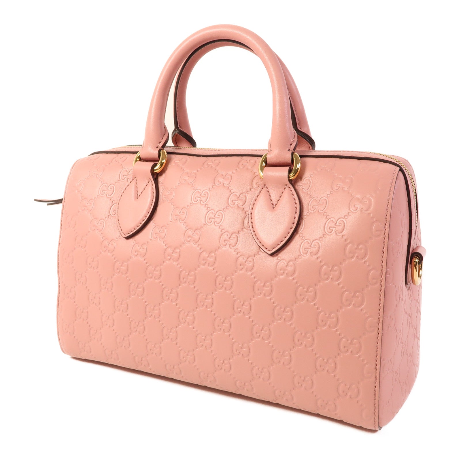 GUCCI 皮革Boston Bag金扣手挽肩背兩用袋