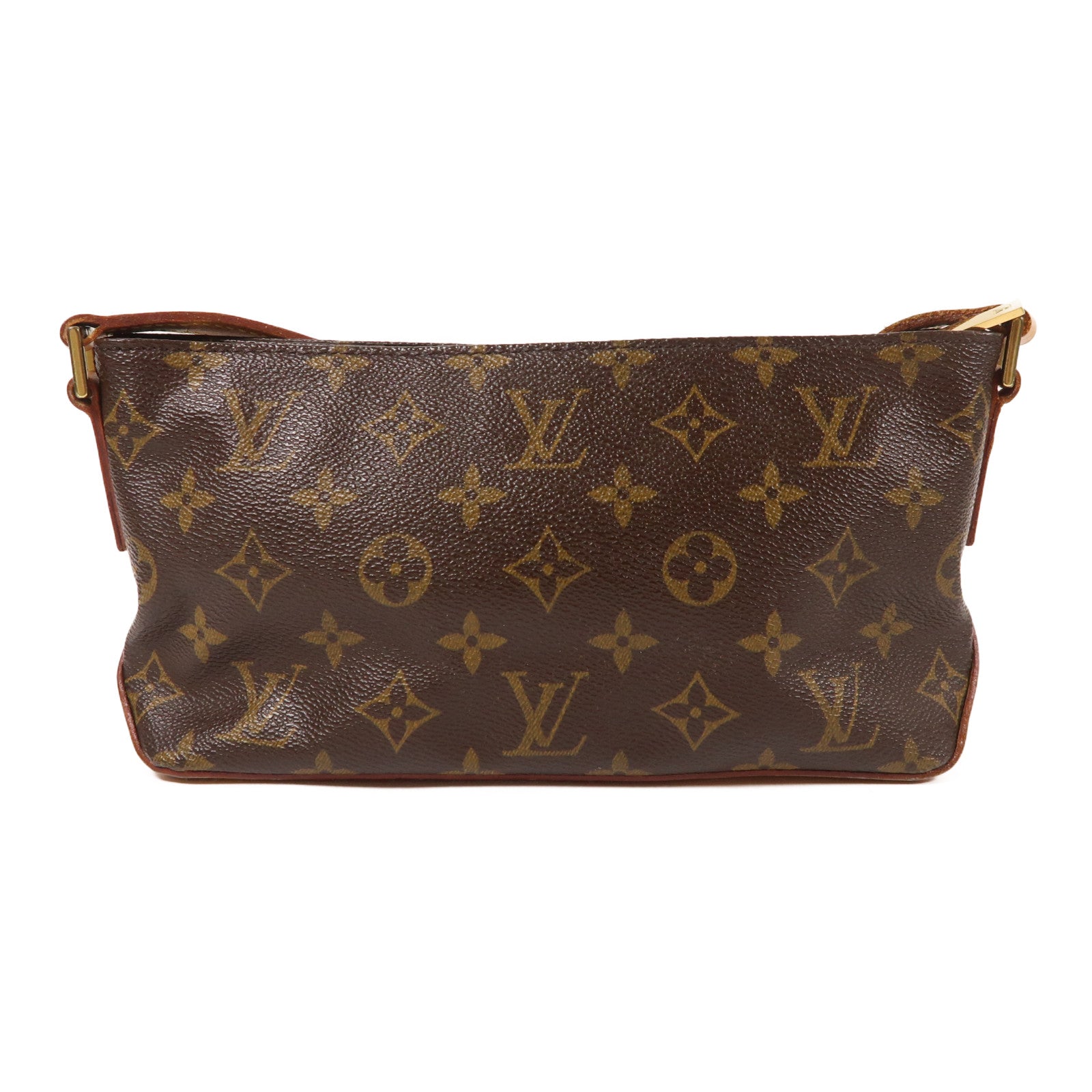 LOUIS VUITTON Monogram Trotteur金扣肩背袋棕色