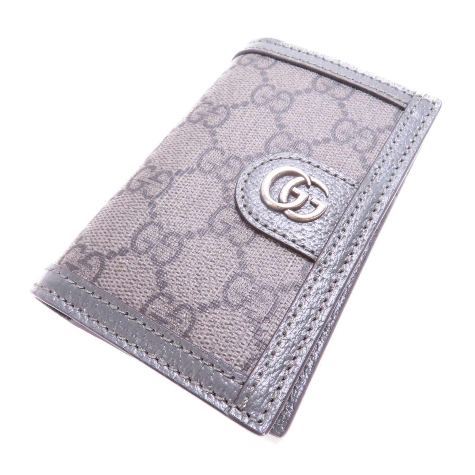 GUCCI 塗層帆布Ophidia Card Case銀扣卡片套