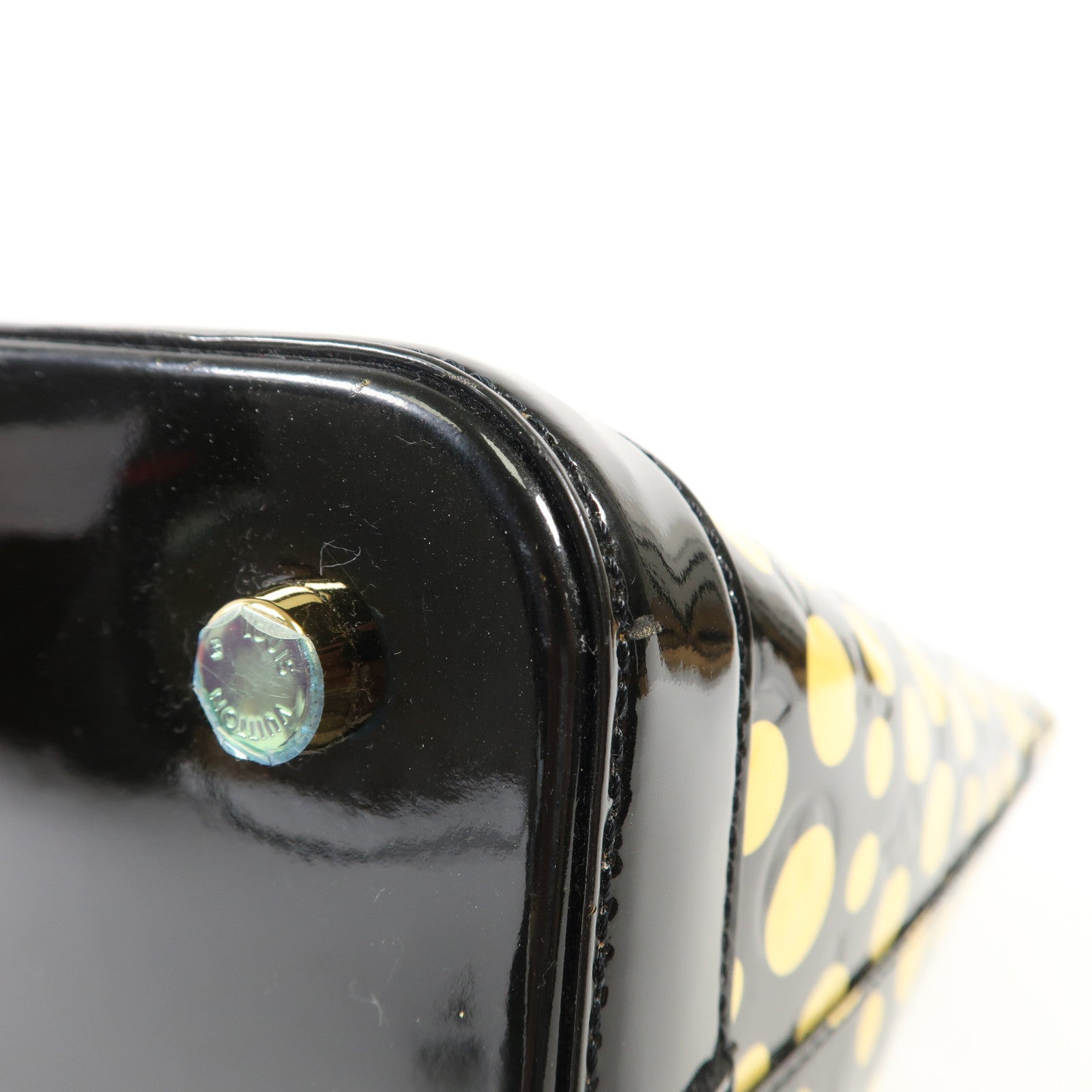 LOUIS VUITTON Vernis皮革Lockit MM Yayoi Kusama金扣手挽袋