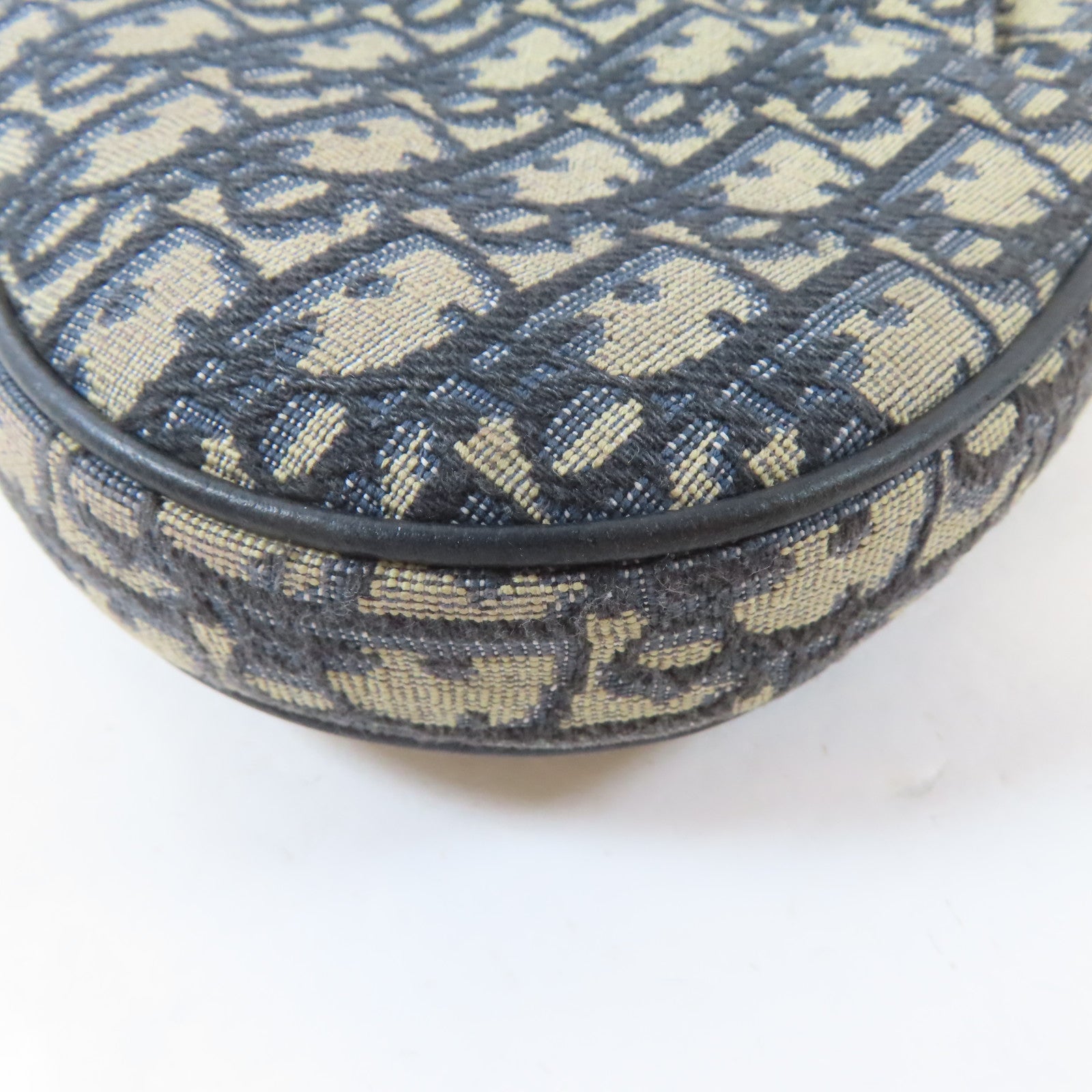 Dior 【激減優惠】帆布Saddle Oblique Jacquard銀扣肩背袋淺褐色/藍色