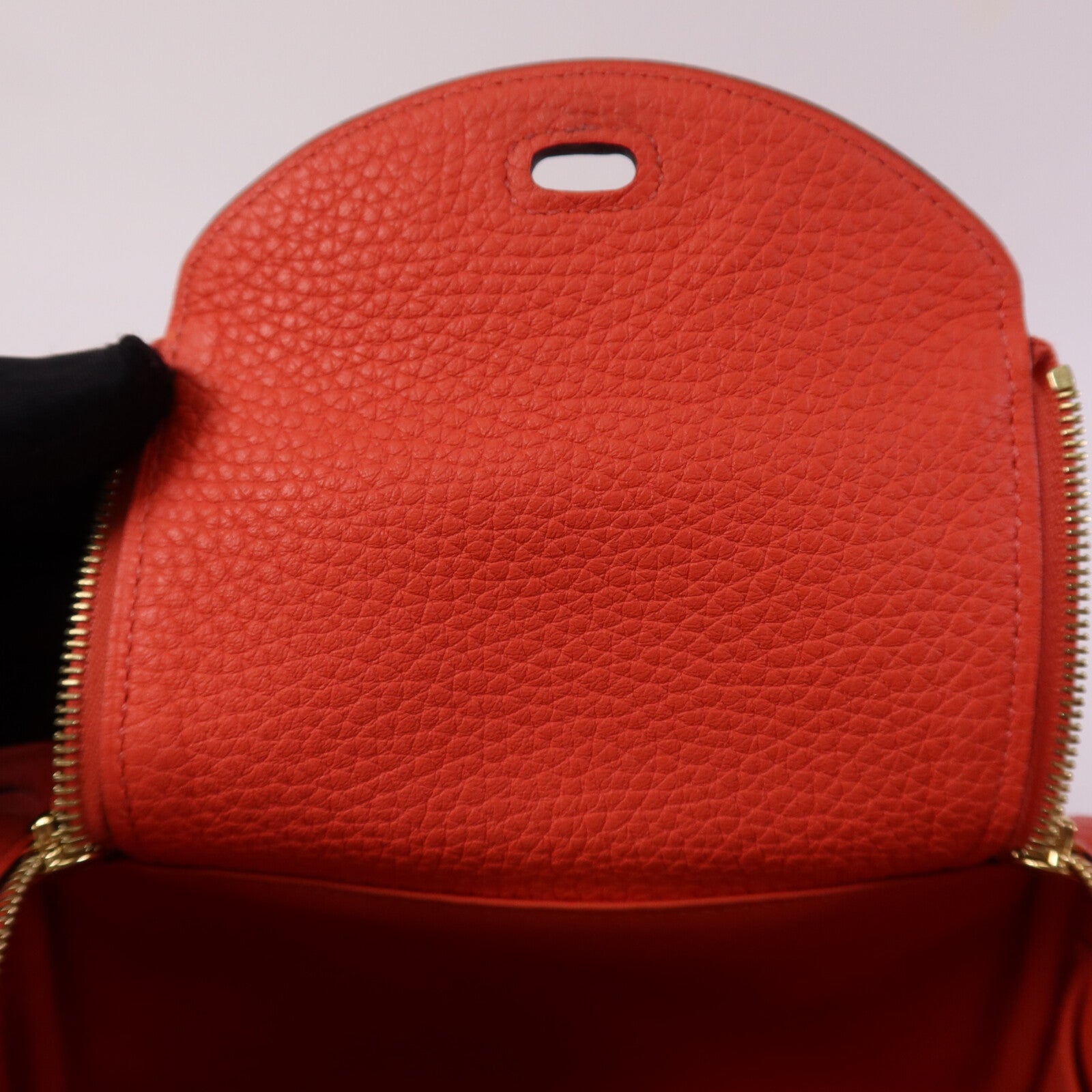 HERMES Clemence皮革Mini Lindy金扣手挽肩背兩用袋Rose Texas