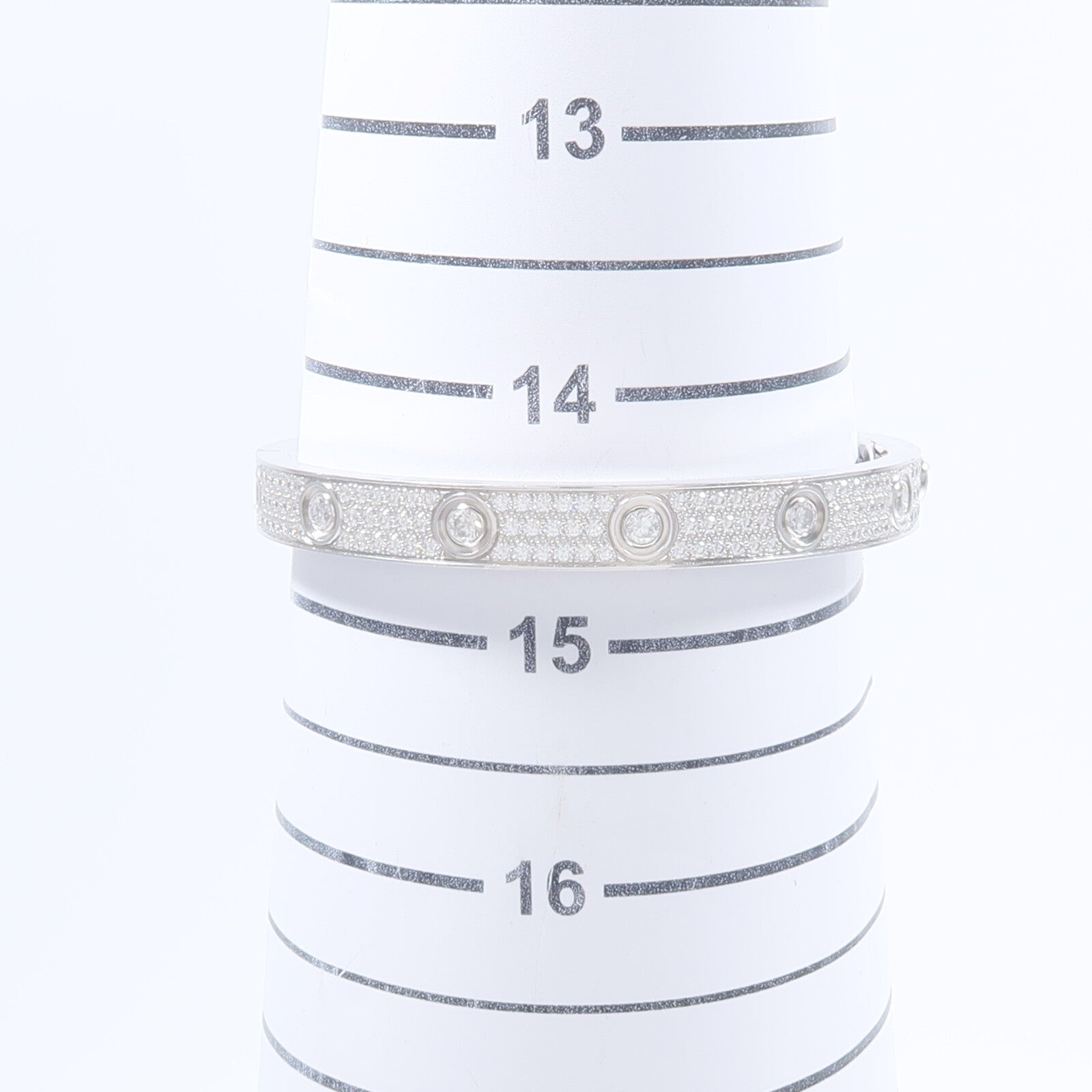 CARTIER 18K白金Love Bracelet Full Diamond鑽石手鐲