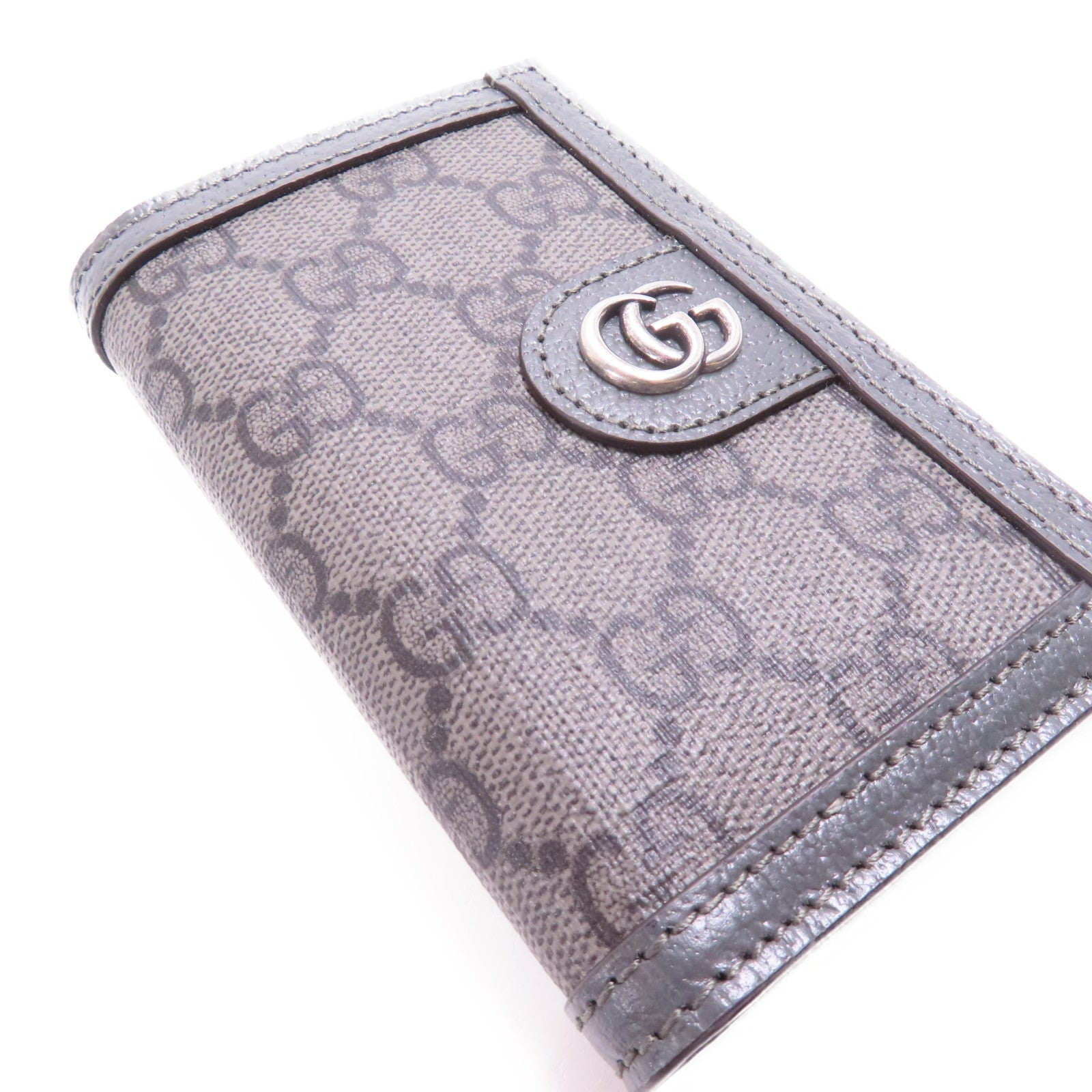 GUCCI 塗層帆布Ophidia Card Case銀扣卡片套