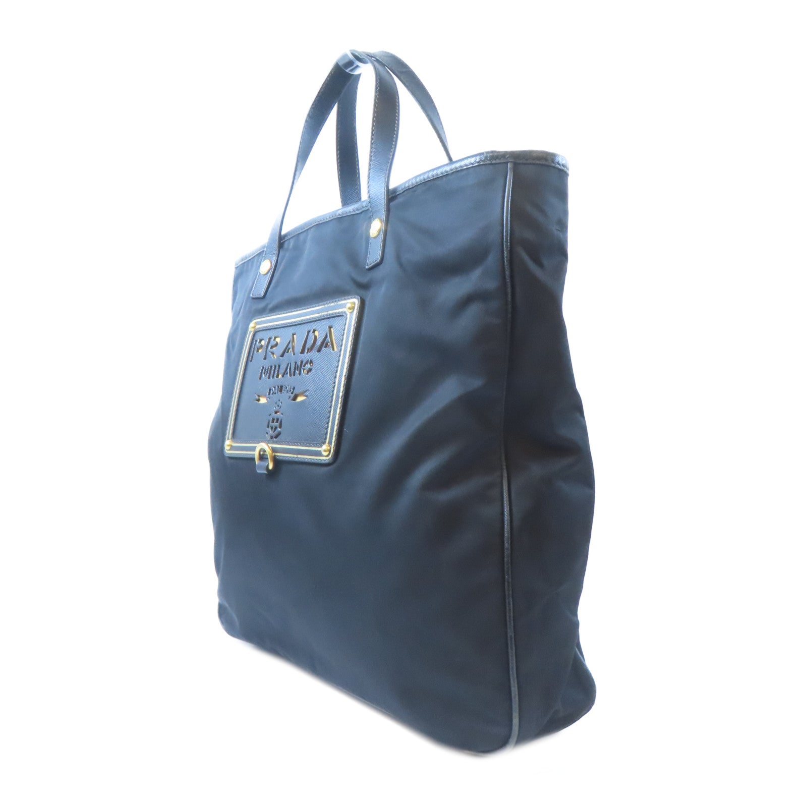 PRADA 尼龍2 Way Shoulder金扣手挽肩背兩用袋黑色