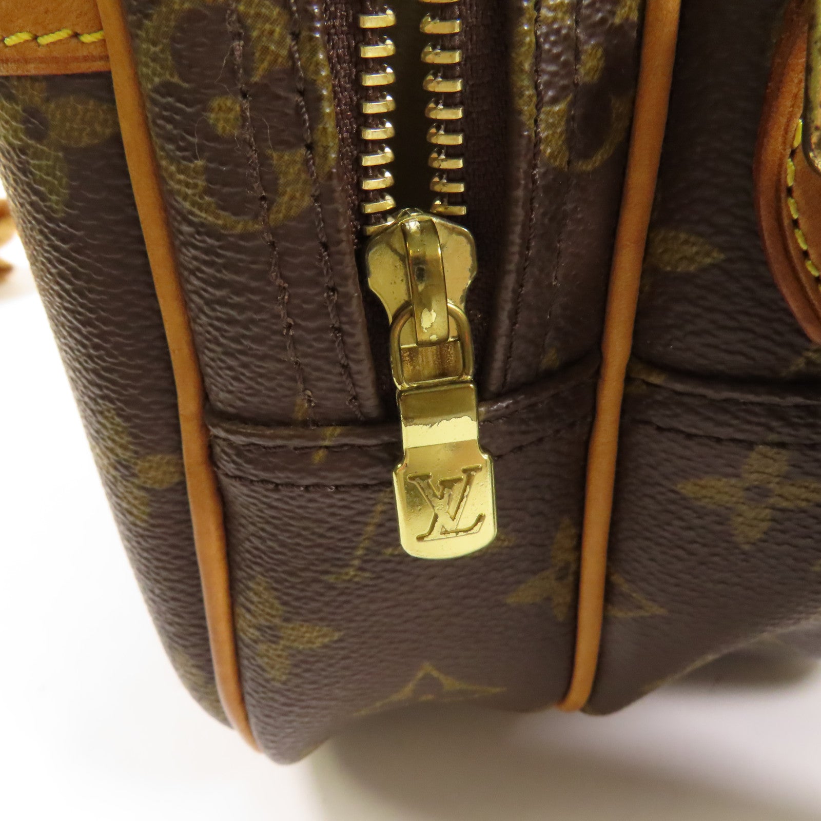 LOUIS VUITTON Monogram Reporter PM金扣肩背袋棕色