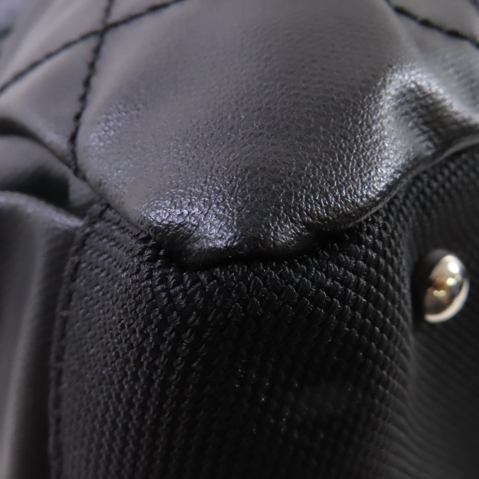 CHANEL 菱格塗層帆布Biarritz Tote Bag Large Tote Bag銀扣肩背袋