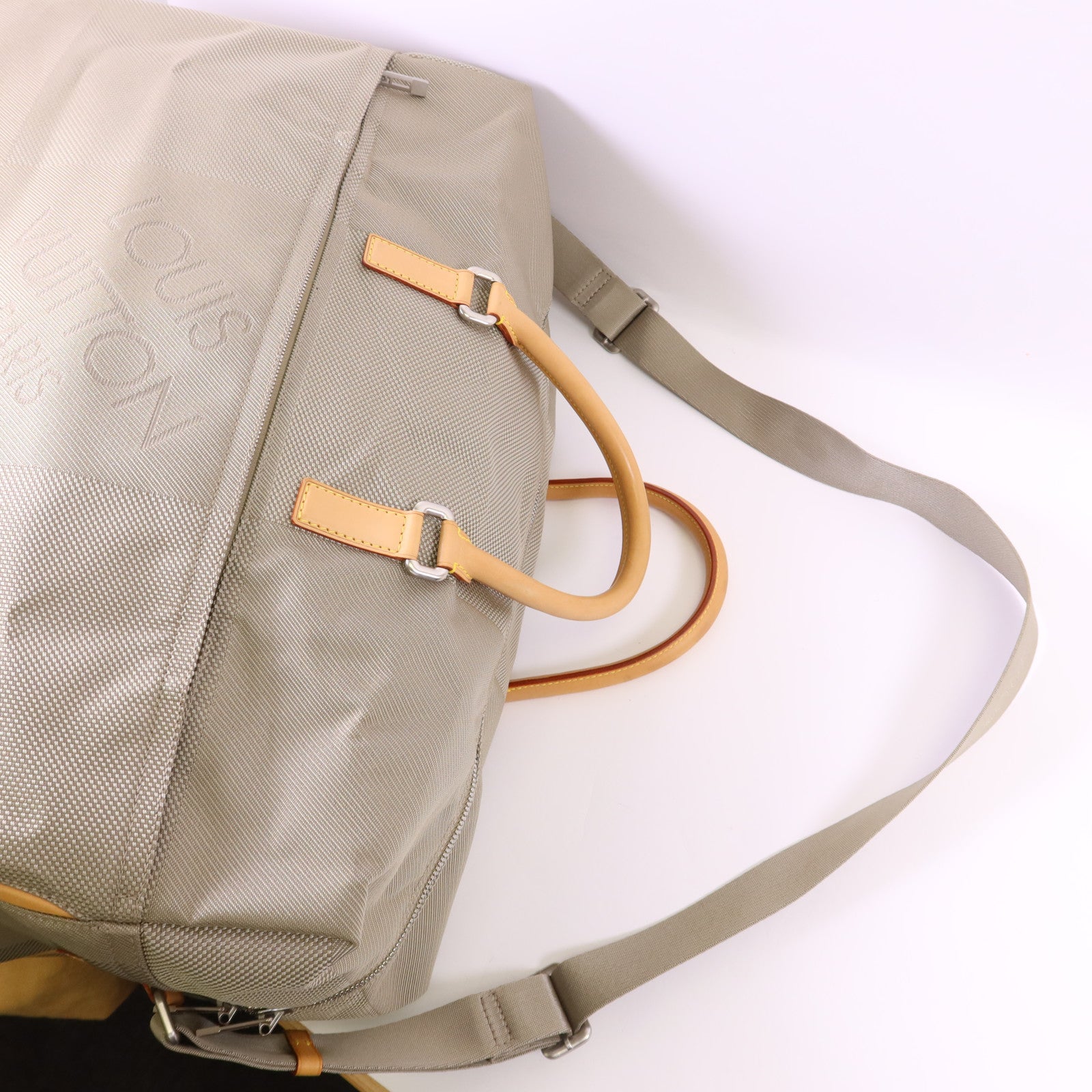 LOUIS VUITTON Damier Geant 帆布 Souverain Keepall 2005銀扣手挽肩背兩用袋