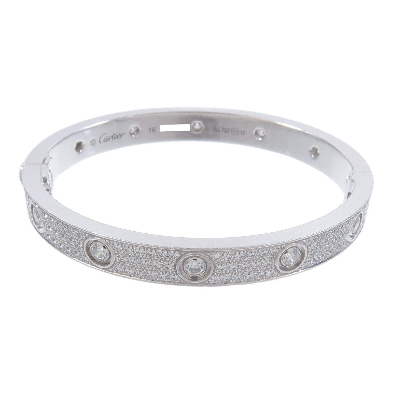 CARTIER 18K白金Love Bracelet Full Diamond鑽石手鐲