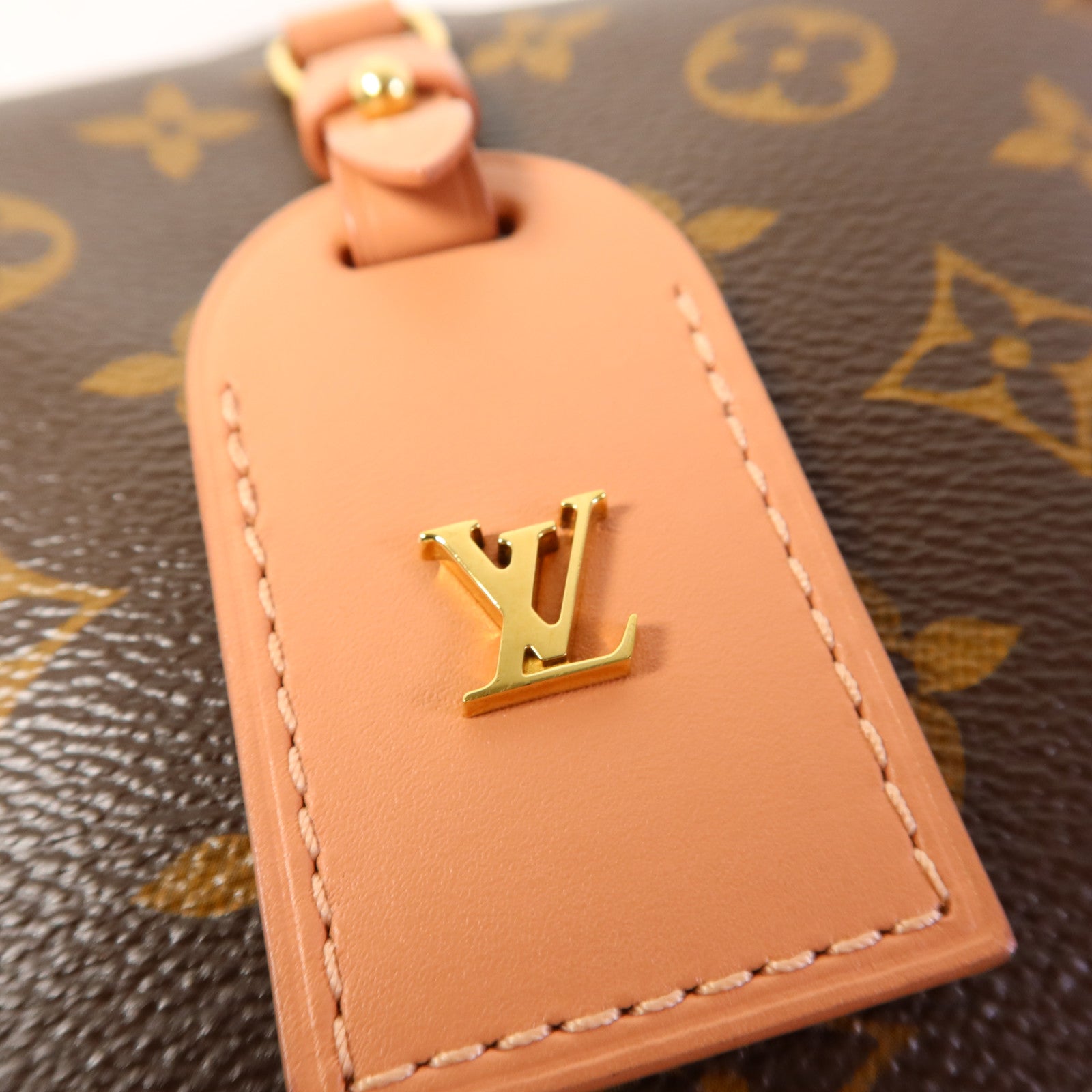 LOUIS VUITTON Monogram Petite Malle Souple金扣手挽肩背兩用袋棕色/粉紅色