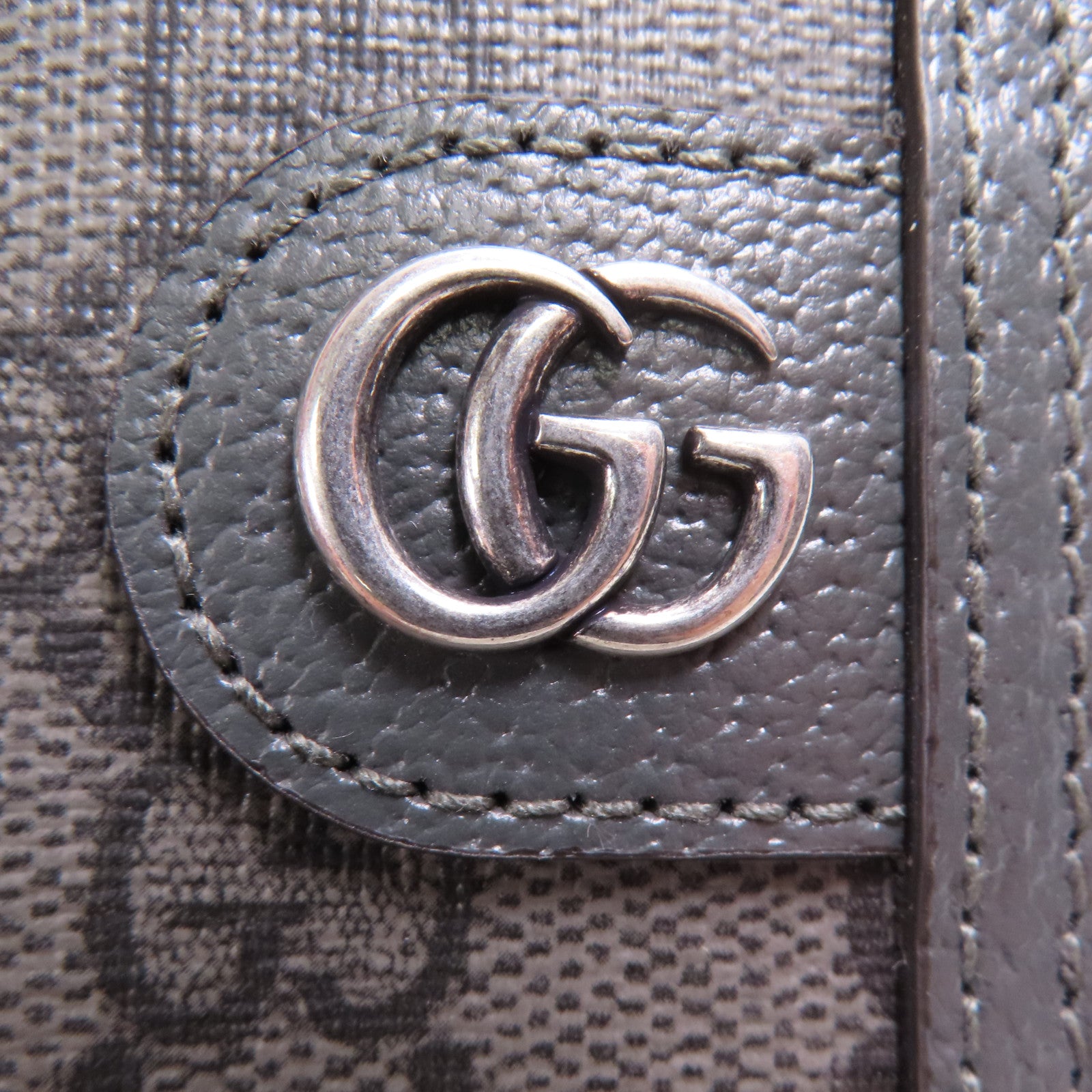 GUCCI 塗層帆布Ophidia Card Case銀扣卡片套