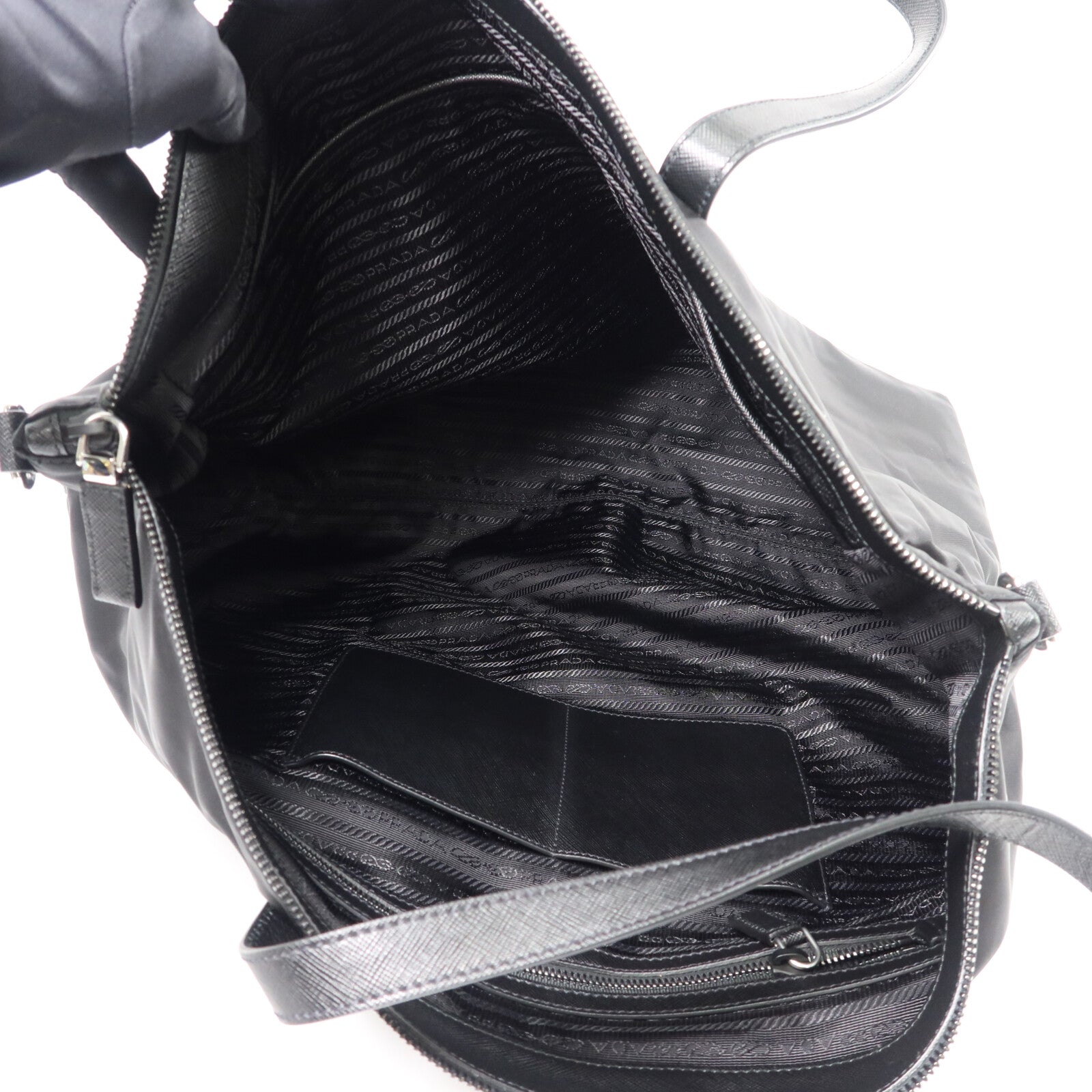 PRADA 尼龍/Saffiano皮革Tote Bag手挽肩背兩用袋