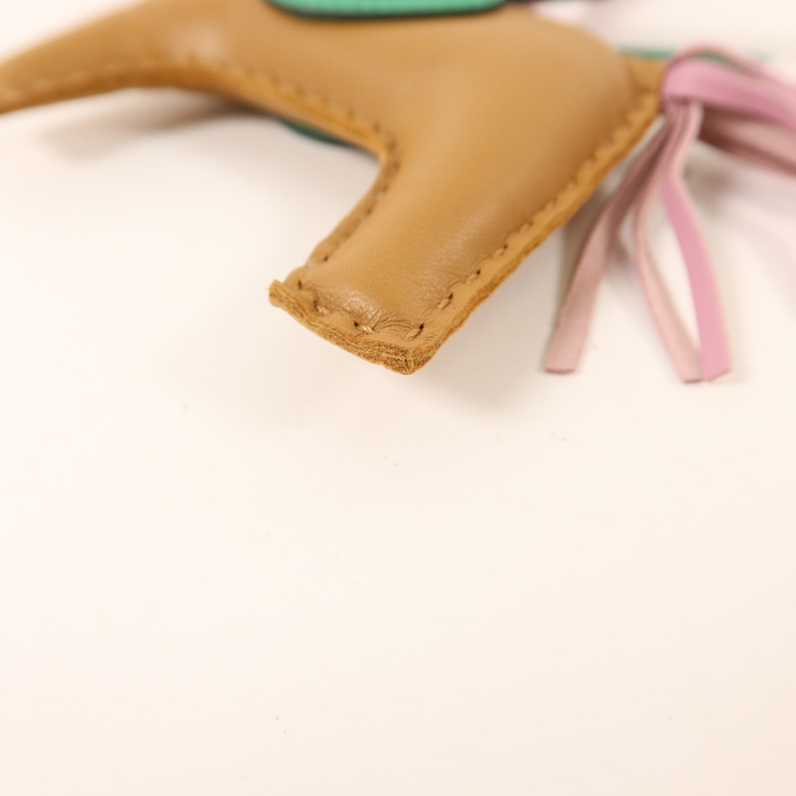 HERMES Milo皮革/Swift皮革Rodeo Pegase MM掛飾Mauve Sylvestre/Chai